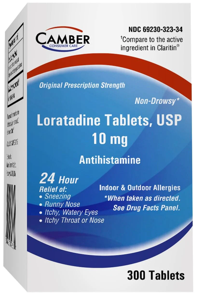Camber Consumer Care Loratadine 10mg Allergy Pills, Antihistamine 24 Hour, Non Drowsy Allergy Relief (300 Tablets) - Image 2