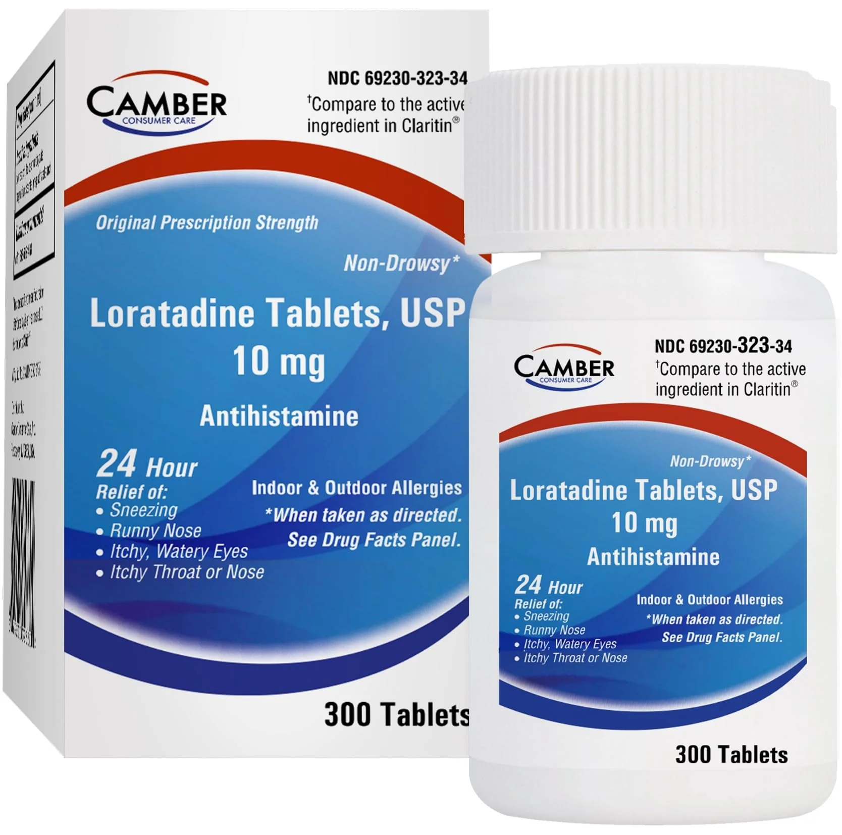 Camber Consumer Care Loratadine 10mg Allergy Pills, Antihistamine 24 Hour, Non Drowsy Allergy Relief (300 Tablets) - Image 3