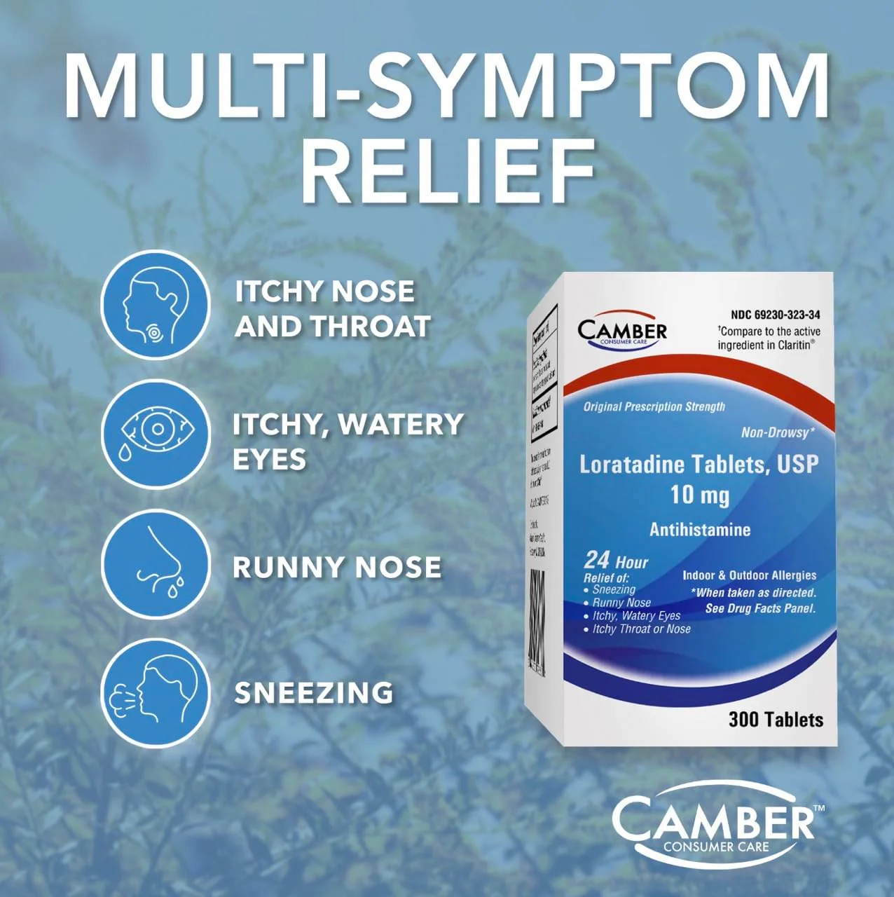 Camber Loratadine 10mg Allergy Pills, Antihistamine 24 Hour, Non Drowsy Allergy Relief (100 Tablets) - Image 6