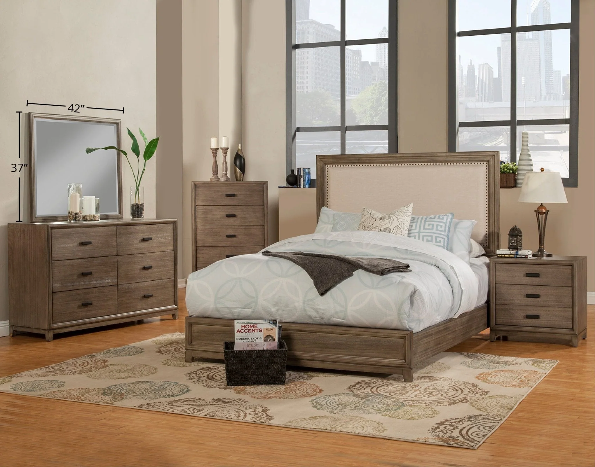 Camilla Mirror, Antique Grey - Image 4