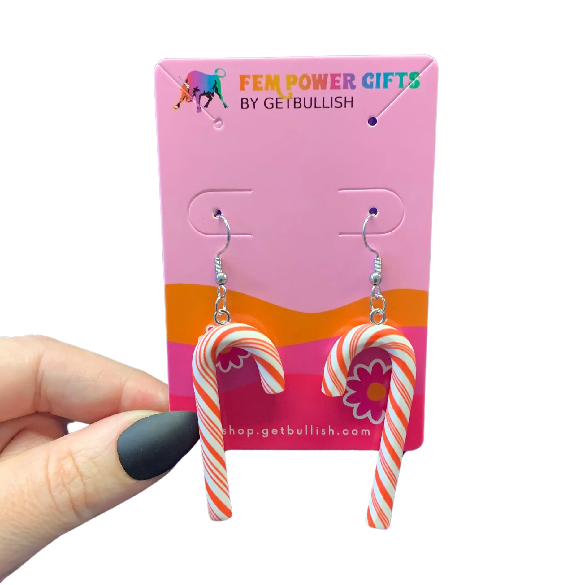Candy Cane Earrings in Candy Stripe or Rainbow - Image 10