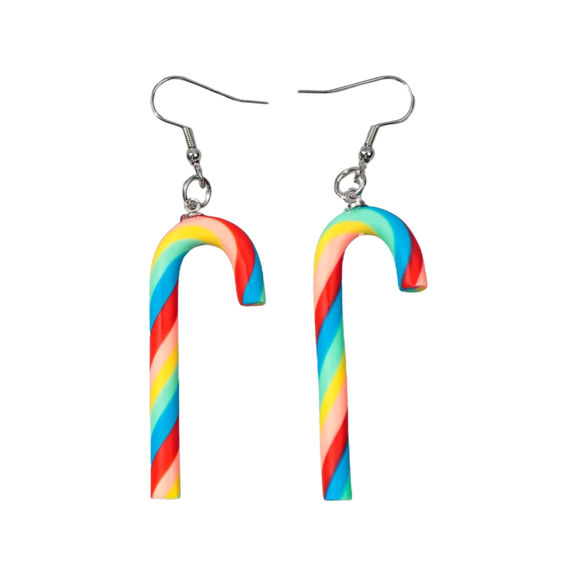 Candy Cane Earrings in Candy Stripe or Rainbow - Image 3