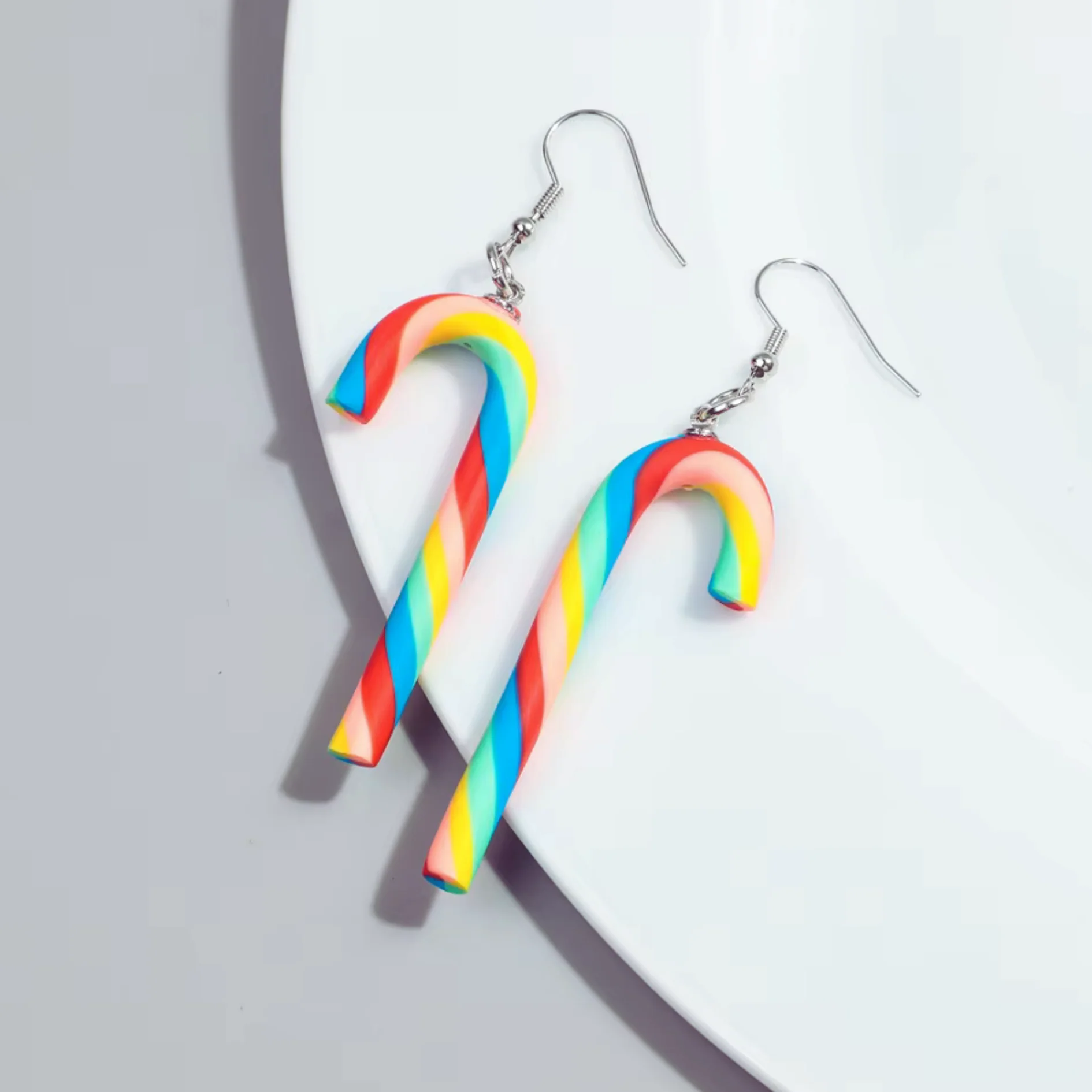 Candy Cane Earrings in Candy Stripe or Rainbow - Image 7