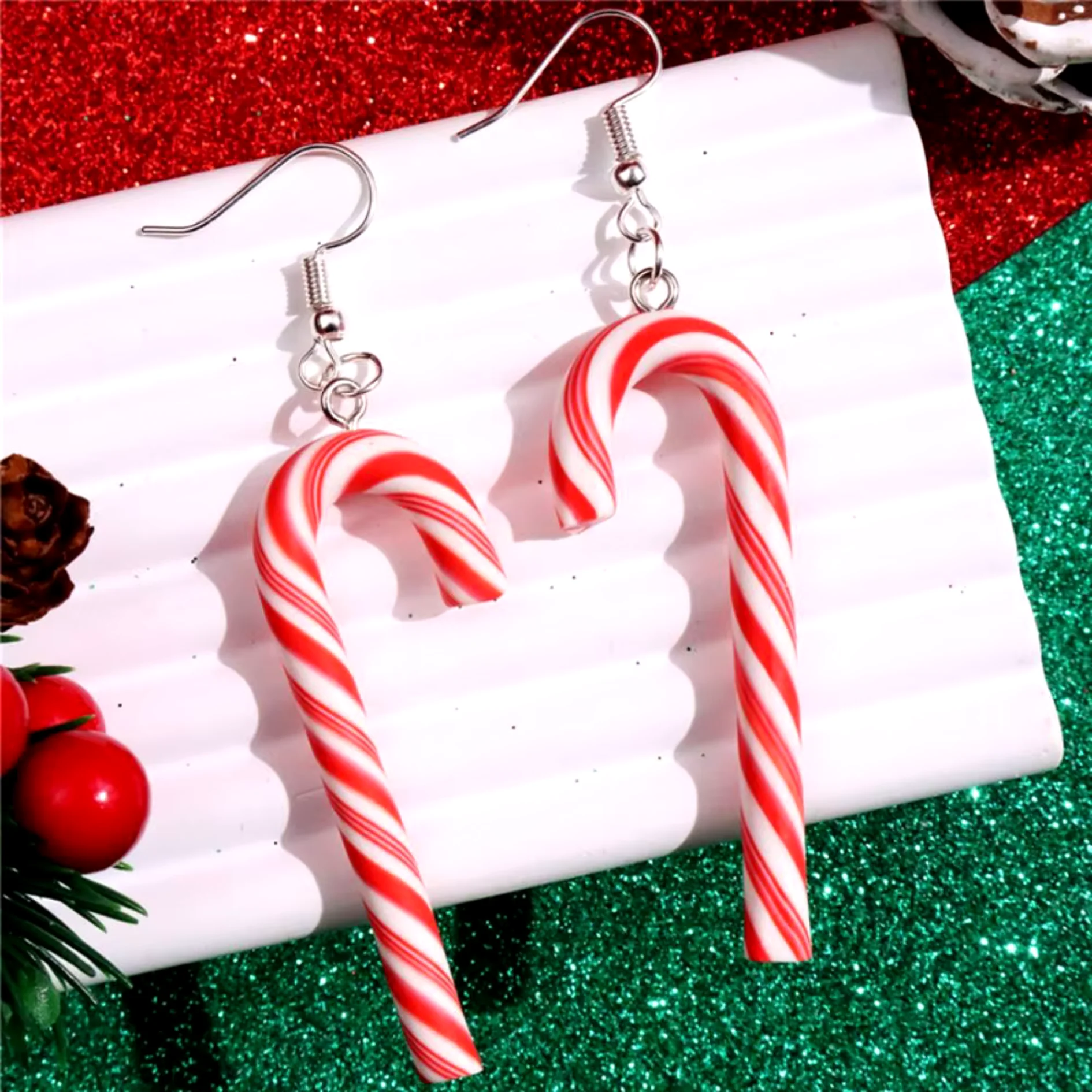 Candy Cane Earrings in Candy Stripe or Rainbow - Image 8