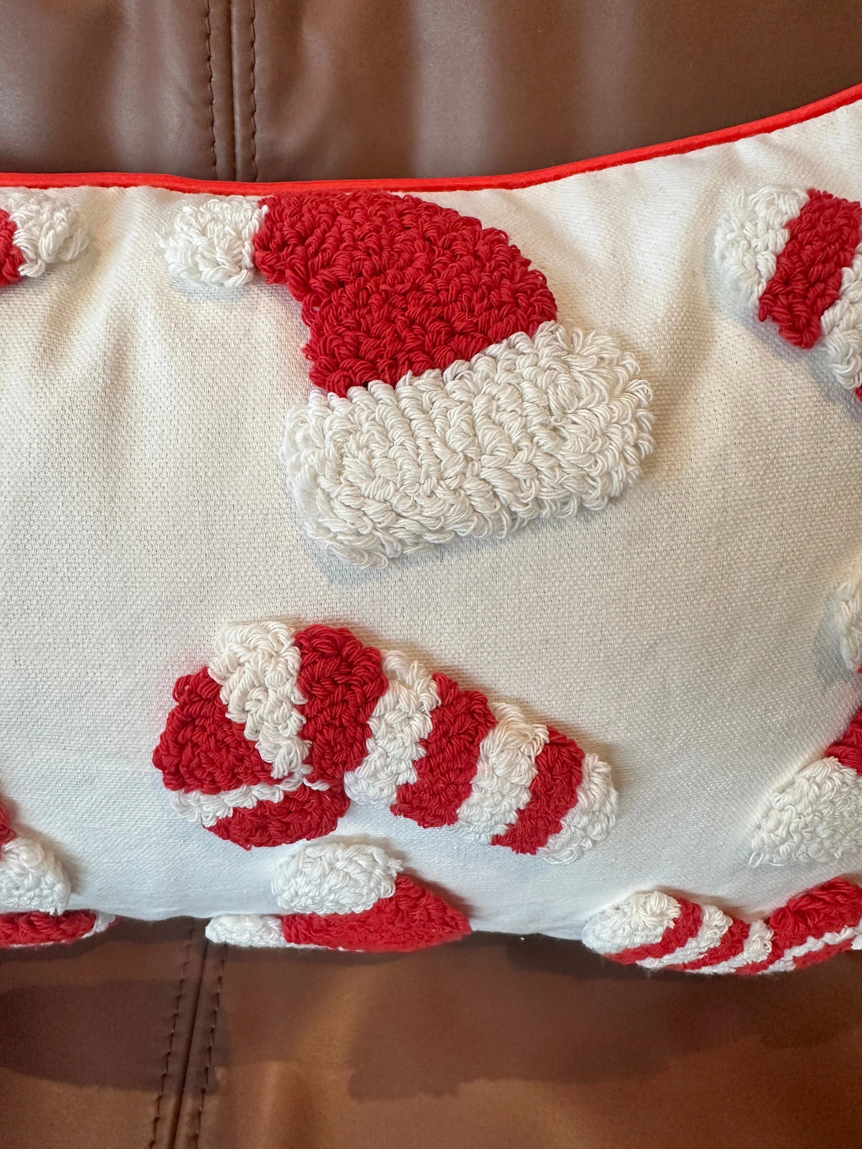 Candy Cane & Santa Hat Lumbar Pillow Cover - Image 4