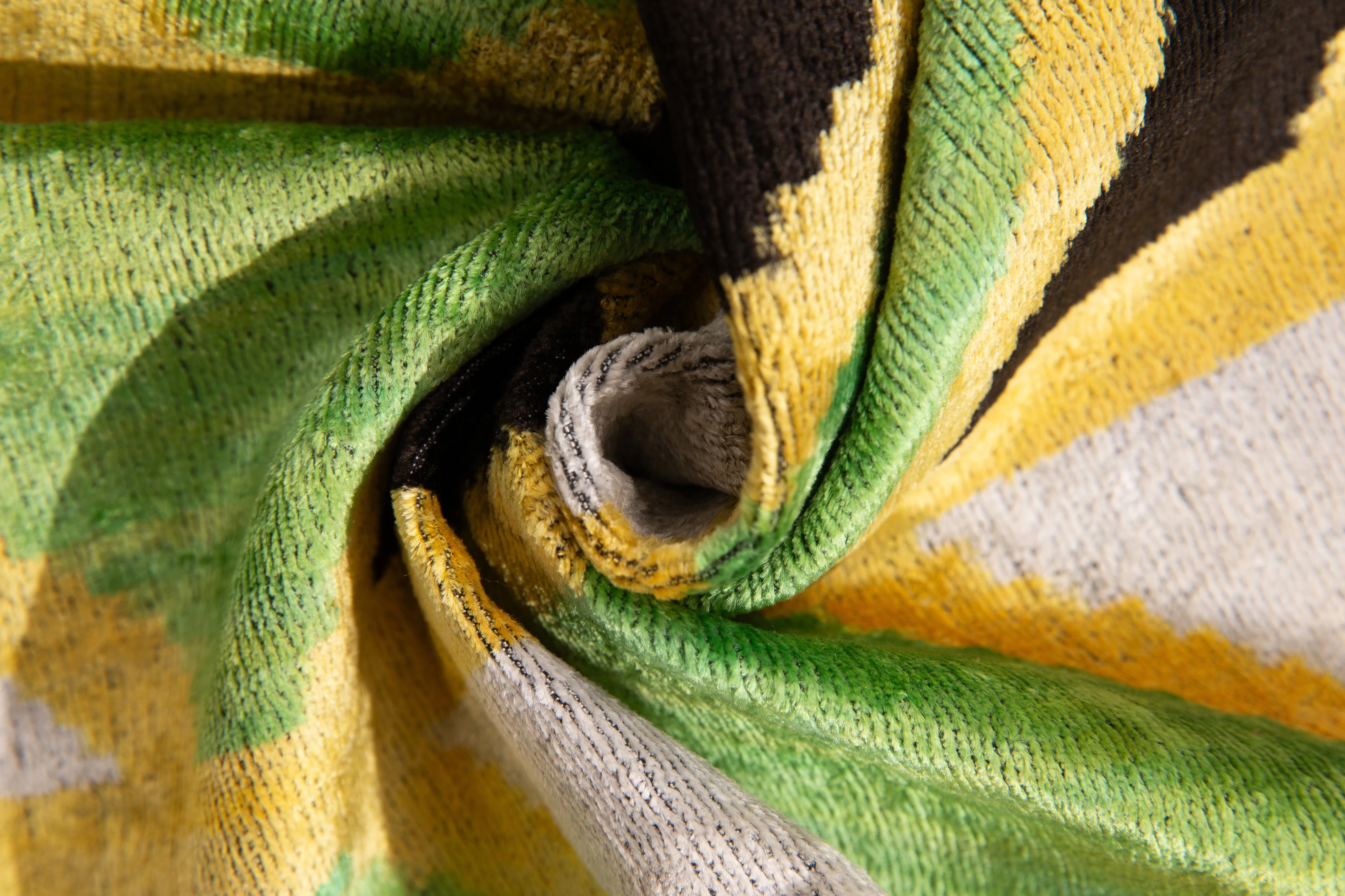 Canvello Handmade Velvet Geometric Pillow – 16x24 Luxury Decorative Throw Cushion for Home Decor – Feather Down Insert, Vegetable-Dyed, Vibrant Green and Yellow Accent for Sofa, Couch & Furniture, - Image 2
