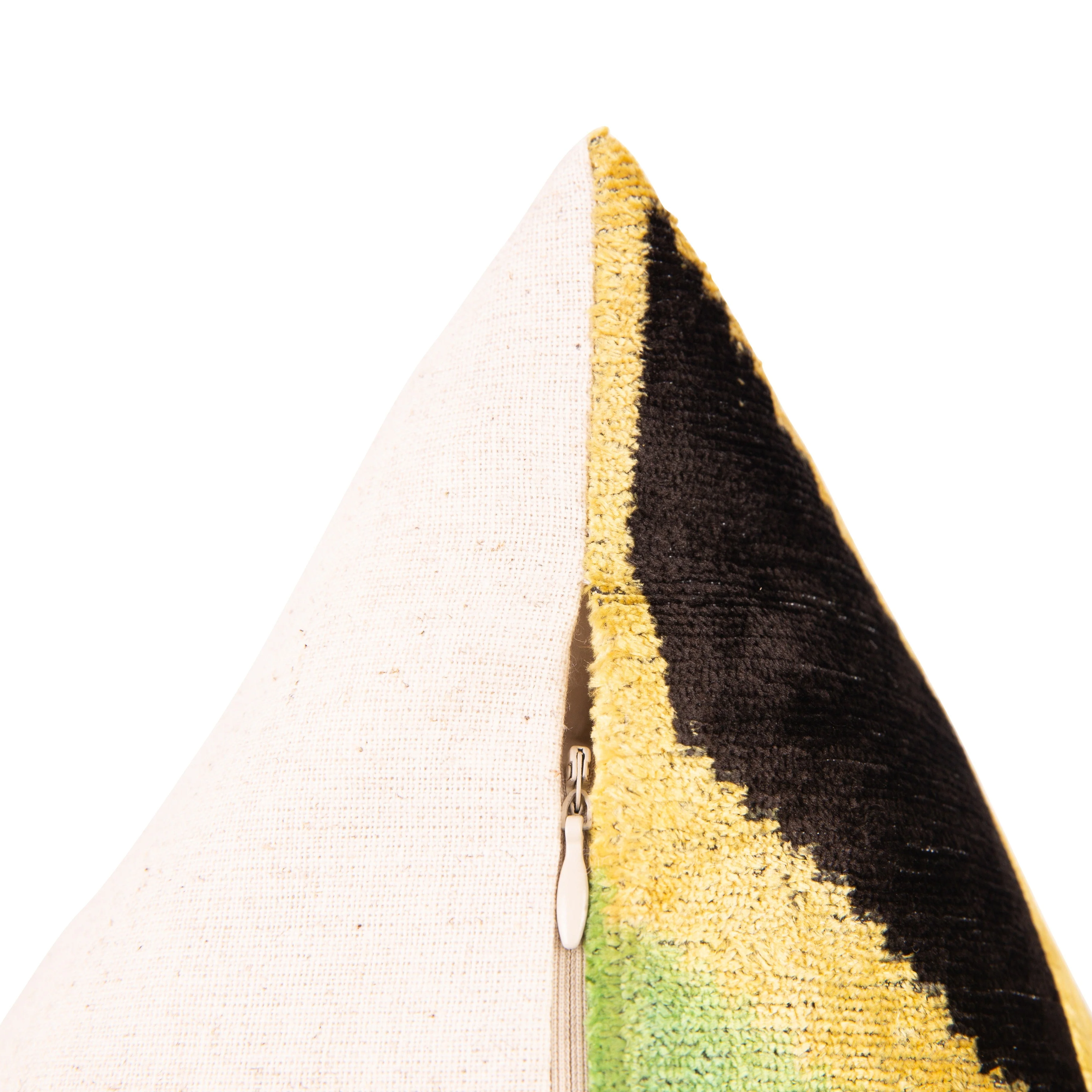 Canvello Handmade Velvet Geometric Pillow – 16x24 Luxury Decorative Throw Cushion for Home Decor – Feather Down Insert, Vegetable-Dyed, Vibrant Green and Yellow Accent for Sofa, Couch & Furniture, - Image 6