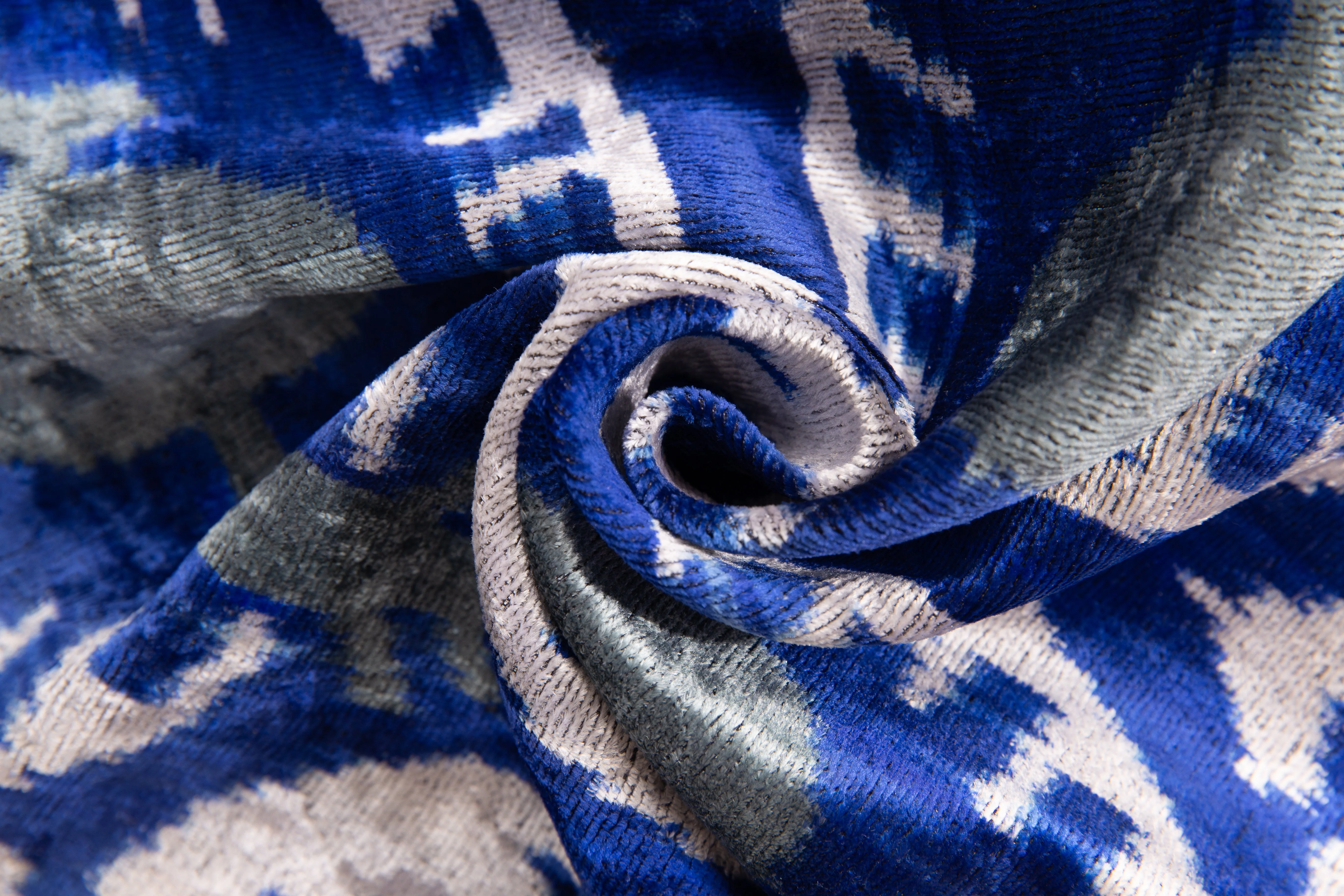 Canvello Handmade Velvet Ikat Pillow – 16x24 Luxury Decorative Throw Cushion for Home Decor – Feather Down Insert, Vegetable-Dyed, Elegant Blue and White Accent for Sofa, Couch & Furniture - Image 2