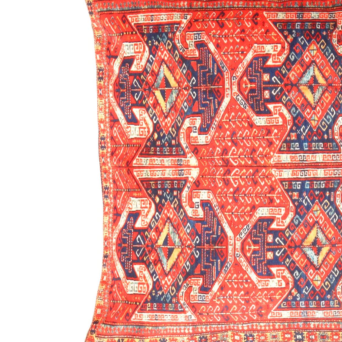 Canvello Rust Sumak Design Velvet Pillow 16' X 16' - Image 2