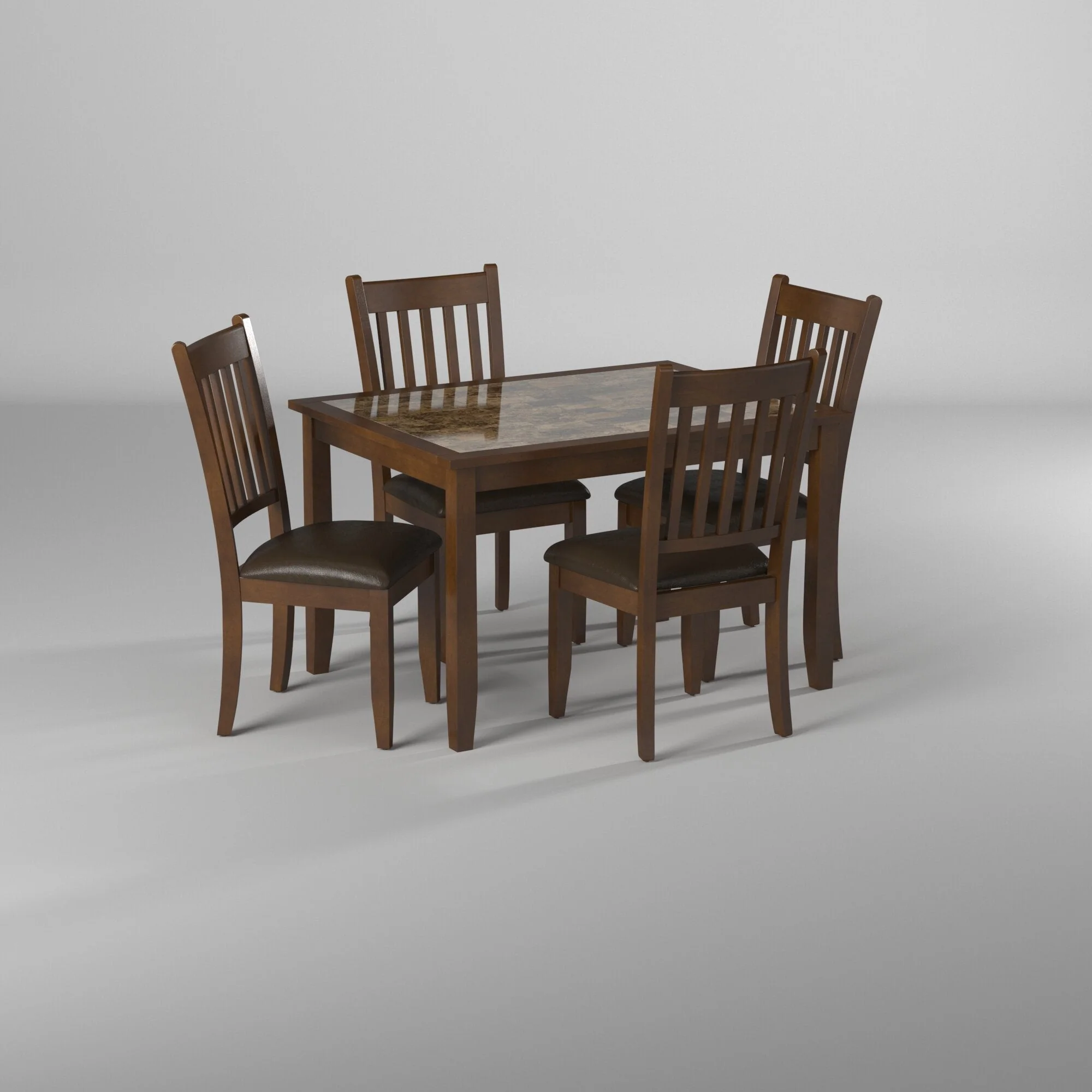 Capitola Faux Marble 5 Piece Dinette Set, Espresso - Image 6