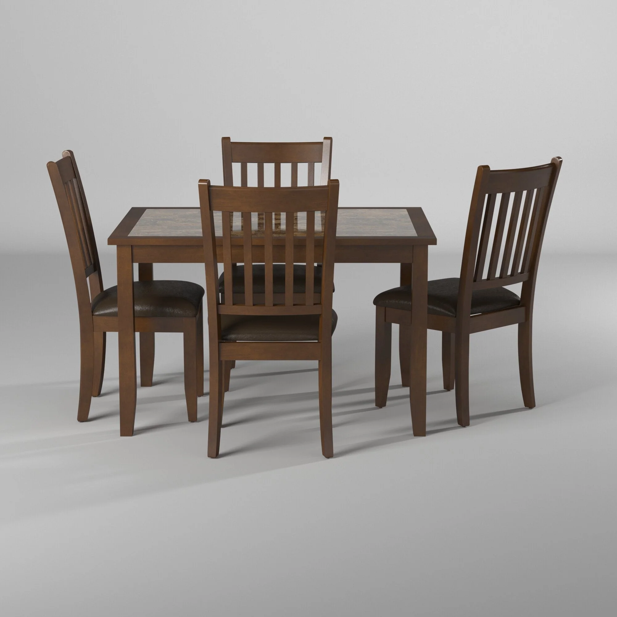 Capitola Faux Marble 5 Piece Dinette Set, Espresso - Image 7