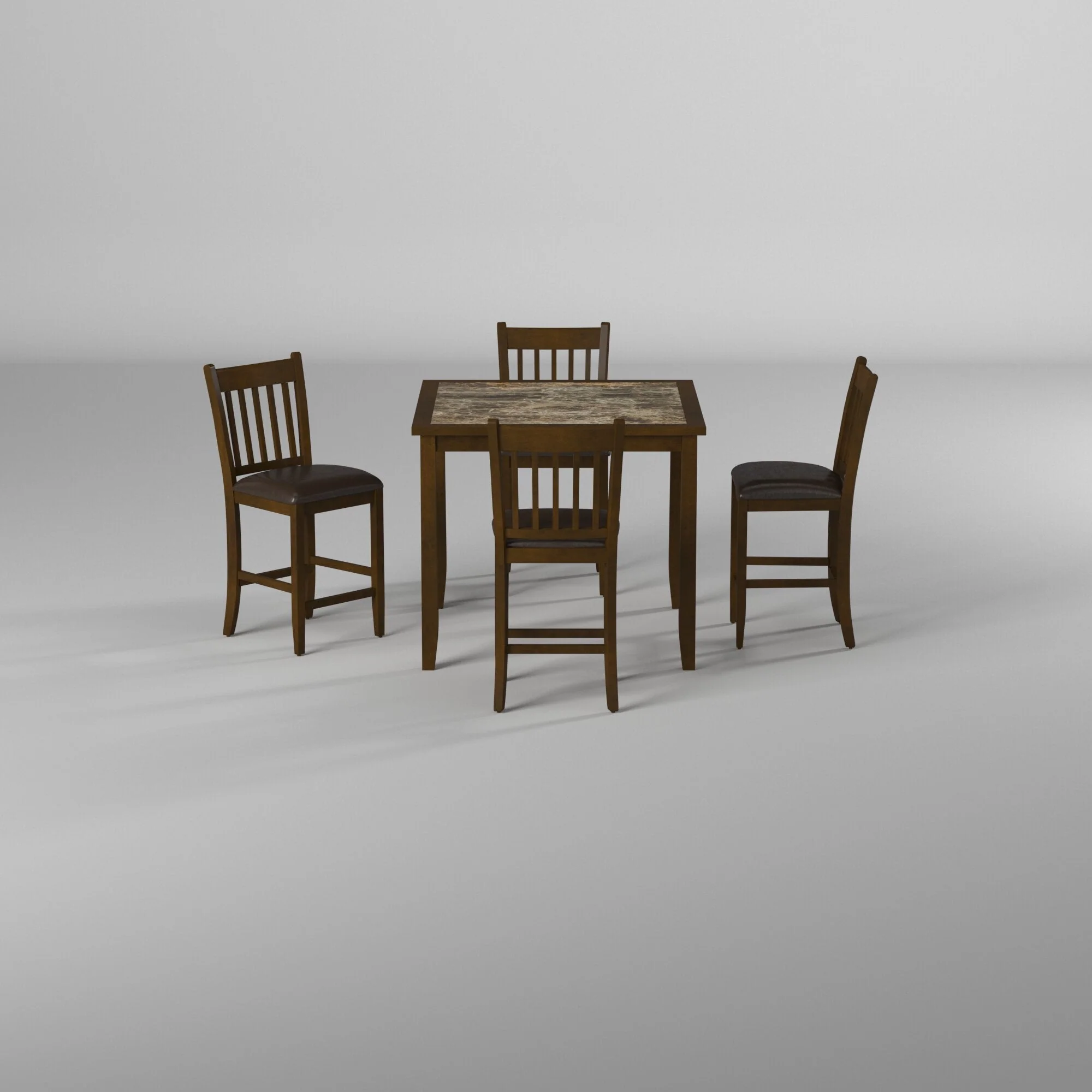 Capitola Faux Marble 5 Piece Pub Set, Espresso - Image 5