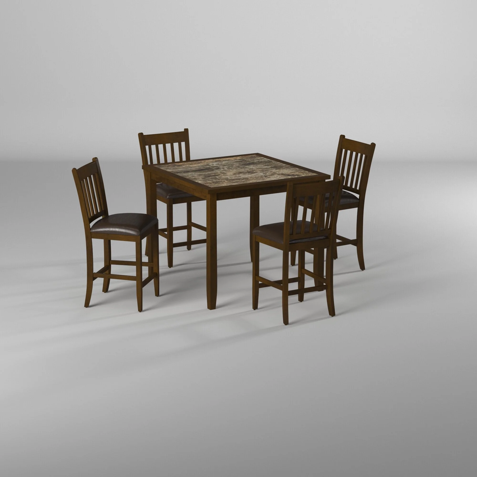 Capitola Faux Marble 5 Piece Pub Set, Espresso - Image 7