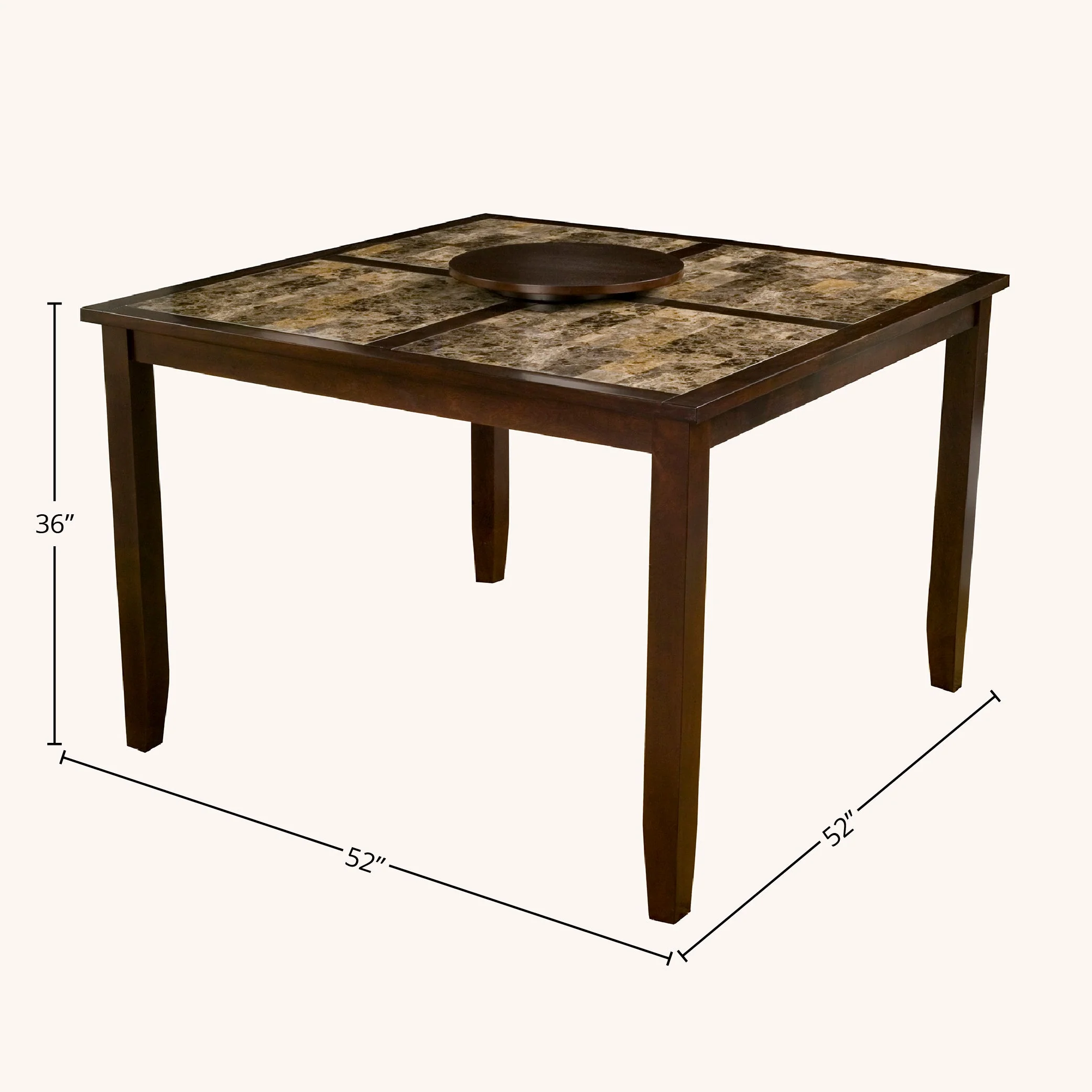Capitola Faux Marble Large Pub Table, Espresso - Image 4