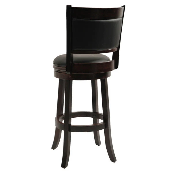 Cappuccino 29-inch Swivel Barstool with Faux Leather Cushion Seat - Image 4