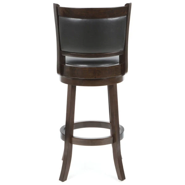 Cappuccino 29-inch Swivel Barstool with Faux Leather Cushion Seat - Image 5