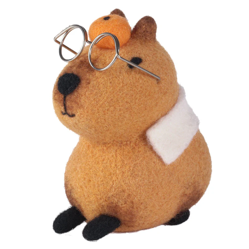 Capybara Needle Felting Kit. Wizardi DIY Wool Craft Kit F07N8-W501 - Image 2