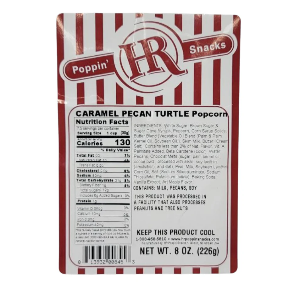 Caramel Pecan Turtle Popcorn | 8 oz | Pack of 2 | HR Poppin' Snacks - Image 6