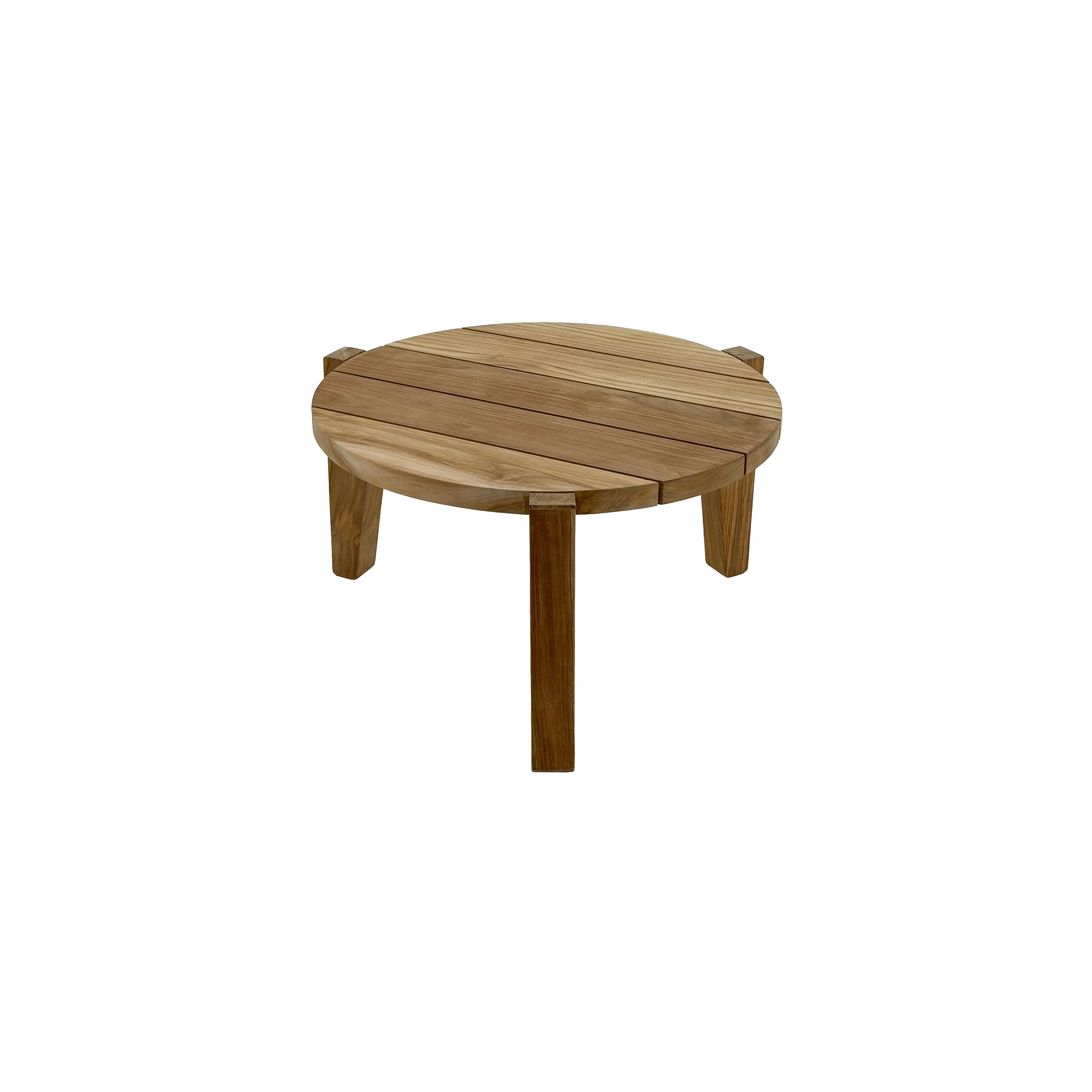 Carlsbad Natural Teak Wood Circular Coffee Table - 25-33" - Image 3