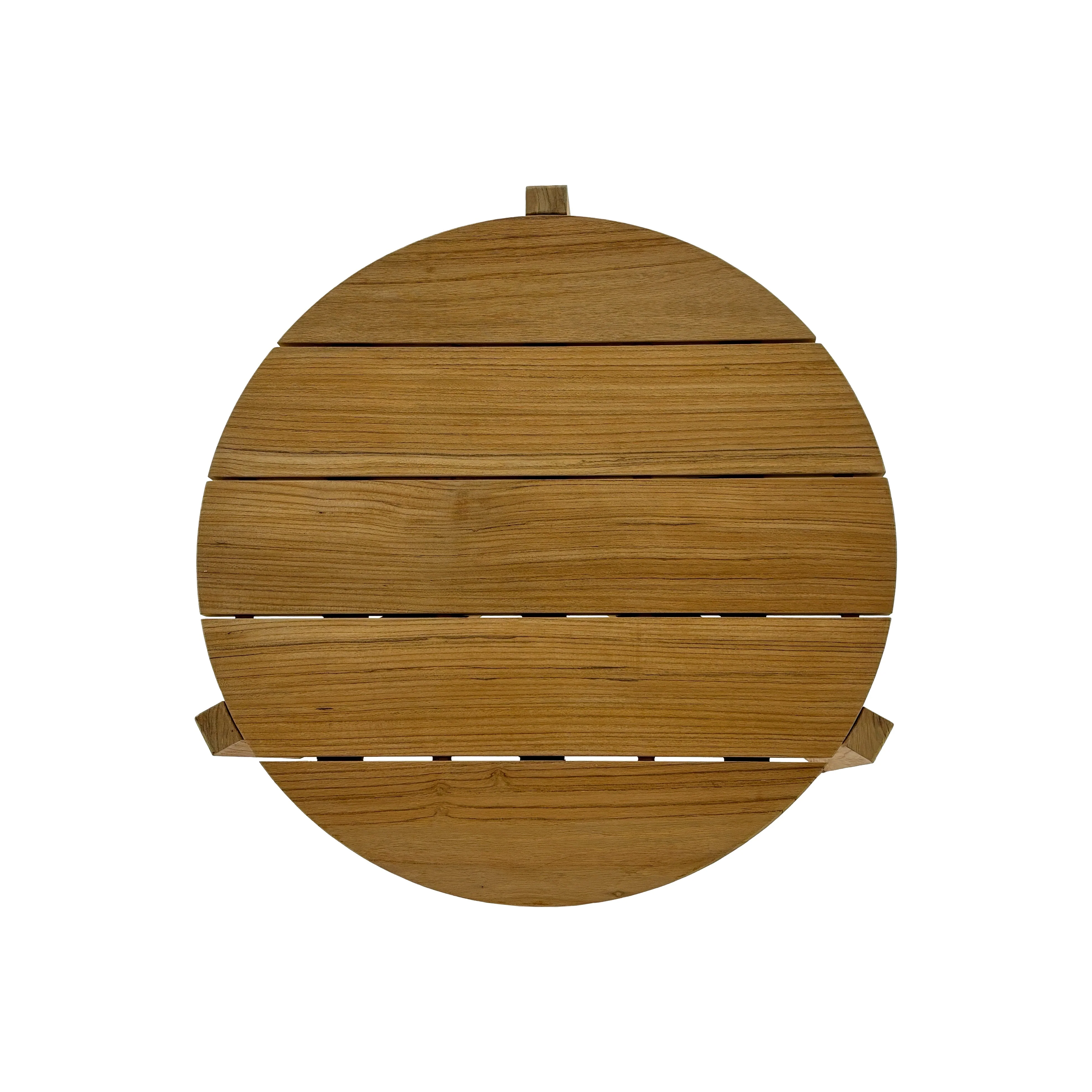 Carlsbad Natural Teak Wood Circular Coffee Table - 25-33" - Image 8