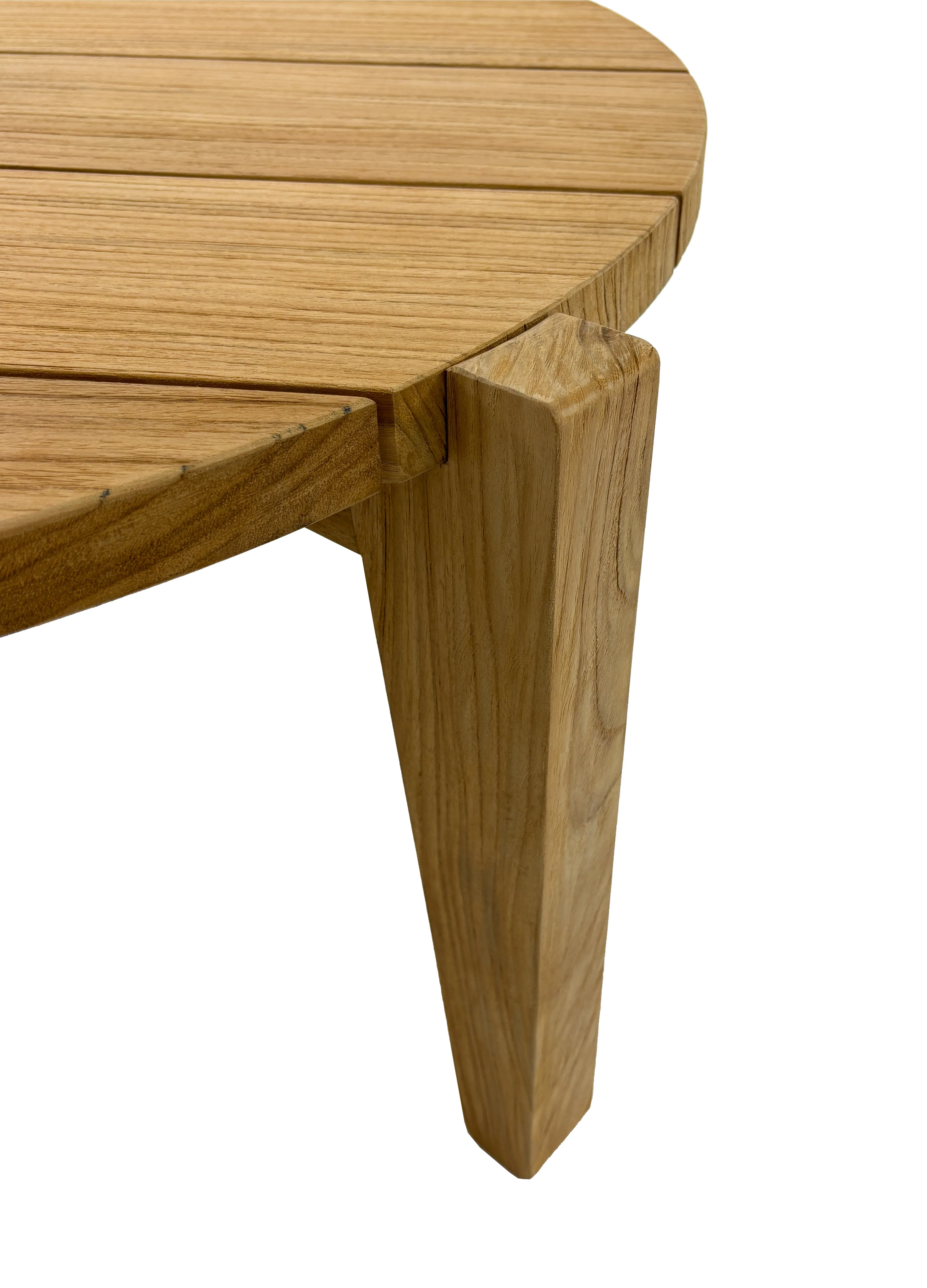 Carlsbad Natural Teak Wood Circular Coffee Table - 25-33" - Image 9