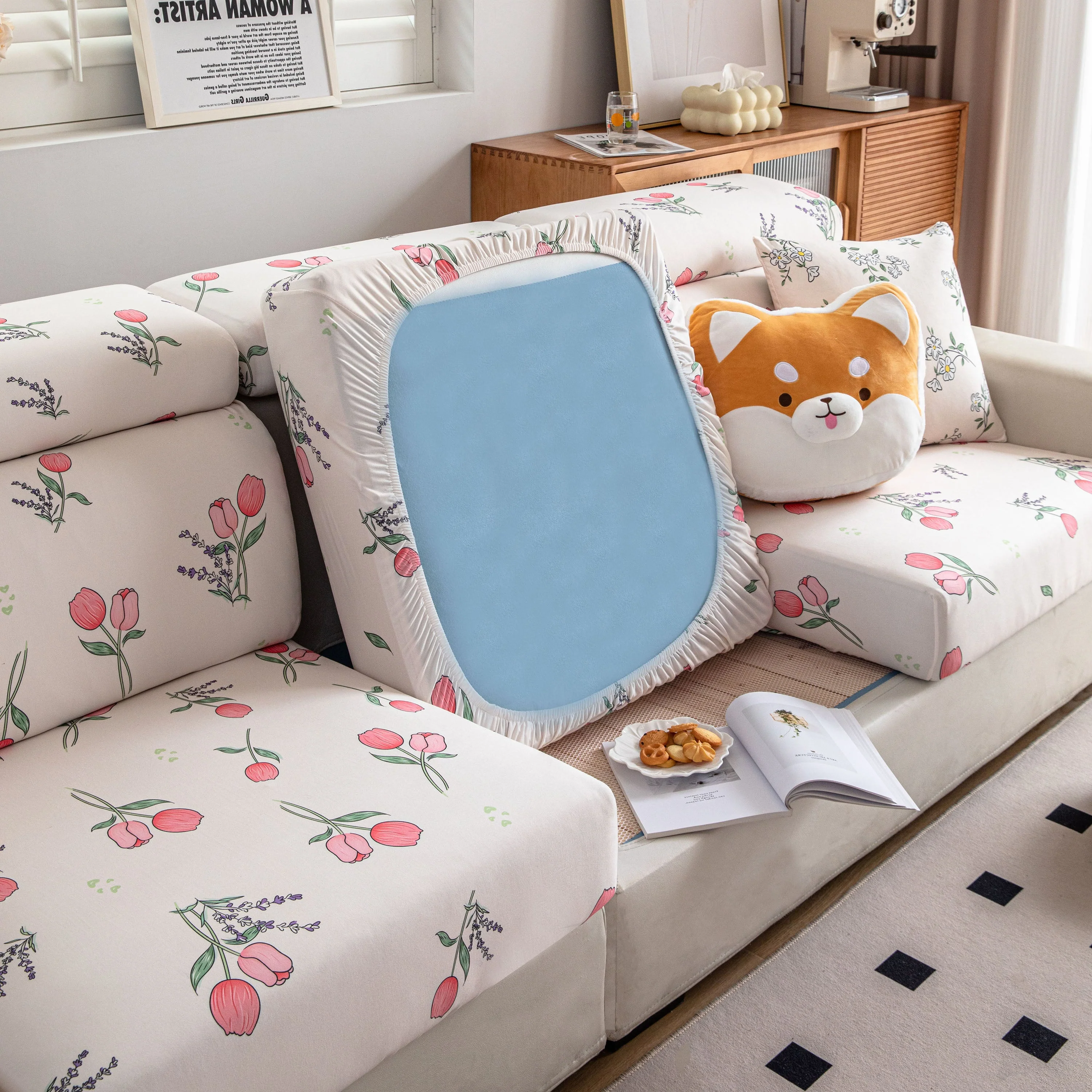 Cartoon Printing Elastic Seat Cushion Cover 1/2/3/4 Seater Sofa Cover Back Cushion Cover For Living Room - Image 11