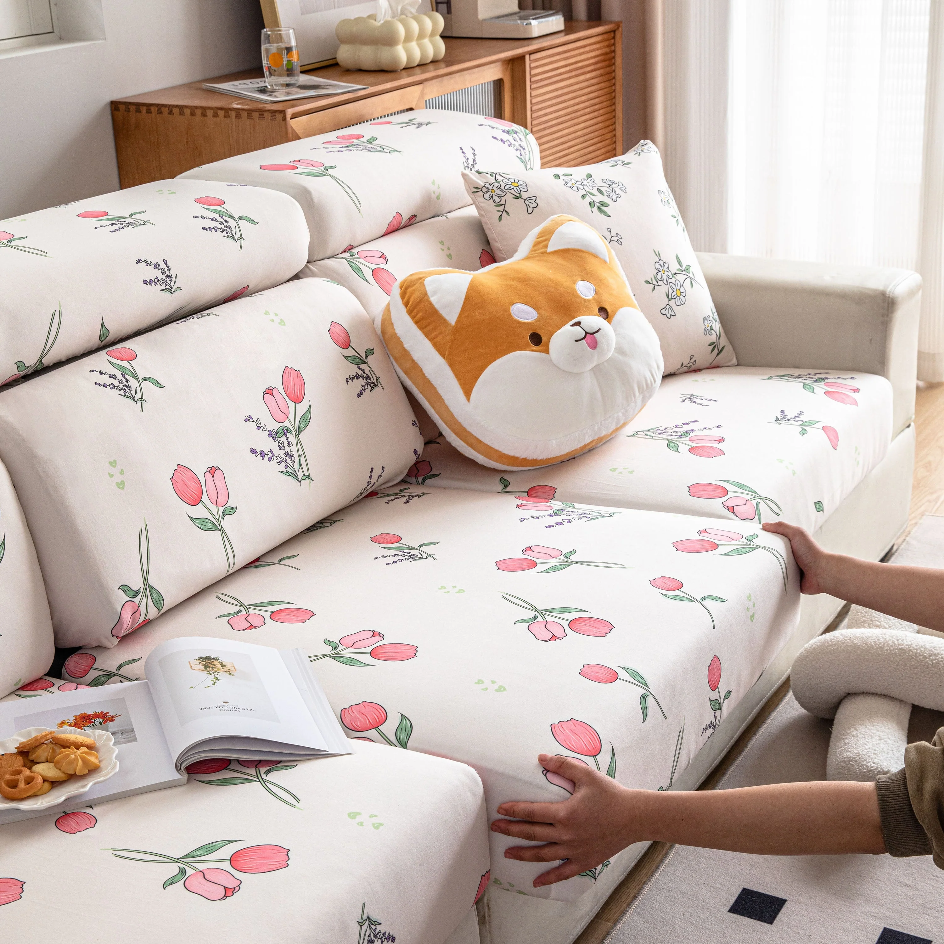 Cartoon Printing Elastic Seat Cushion Cover 1/2/3/4 Seater Sofa Cover Back Cushion Cover For Living Room - Image 12