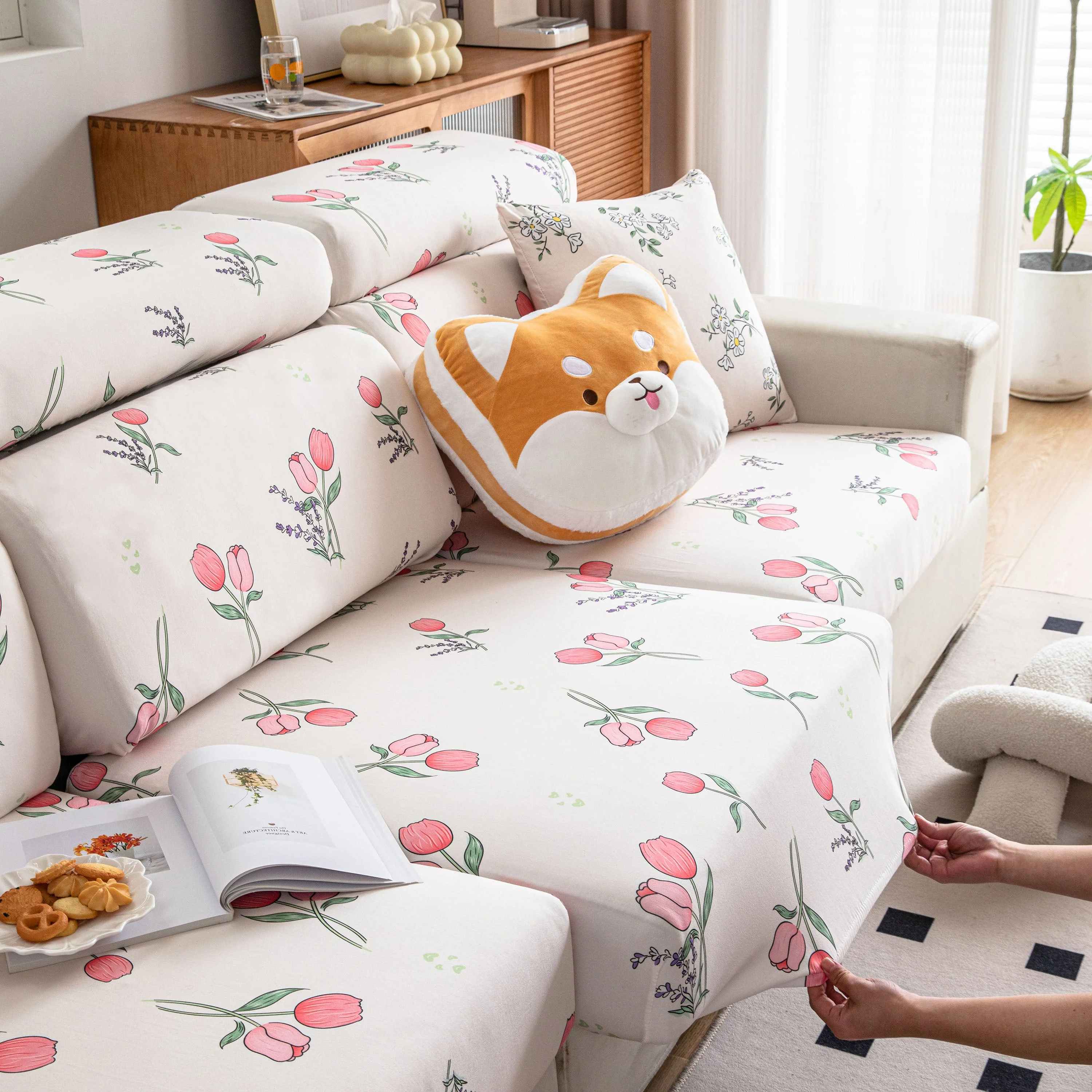 Cartoon Printing Elastic Seat Cushion Cover 1/2/3/4 Seater Sofa Cover Back Cushion Cover For Living Room - Image 15