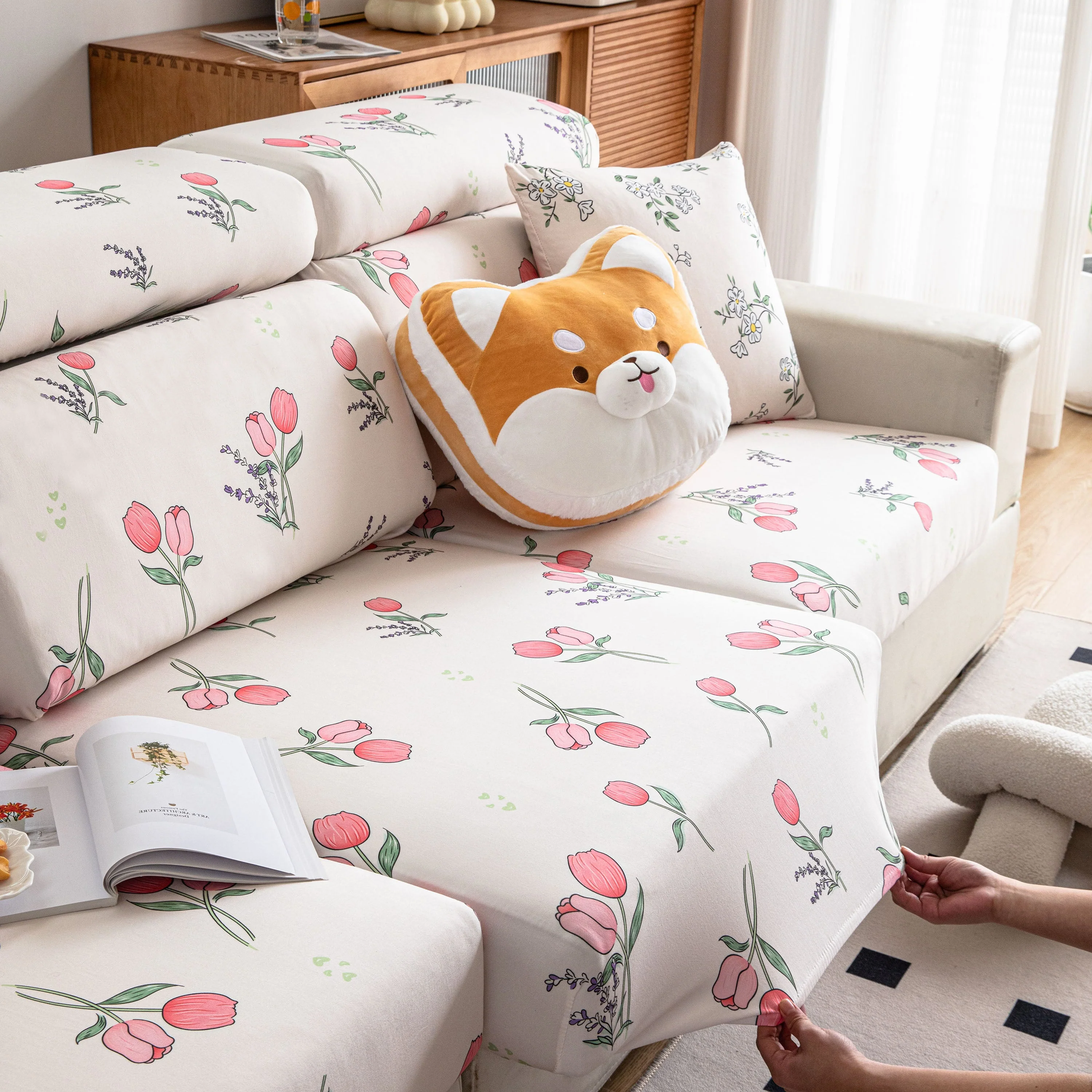 Cartoon Printing Elastic Seat Cushion Cover 1/2/3/4 Seater Sofa Cover Back Cushion Cover For Living Room - Image 16
