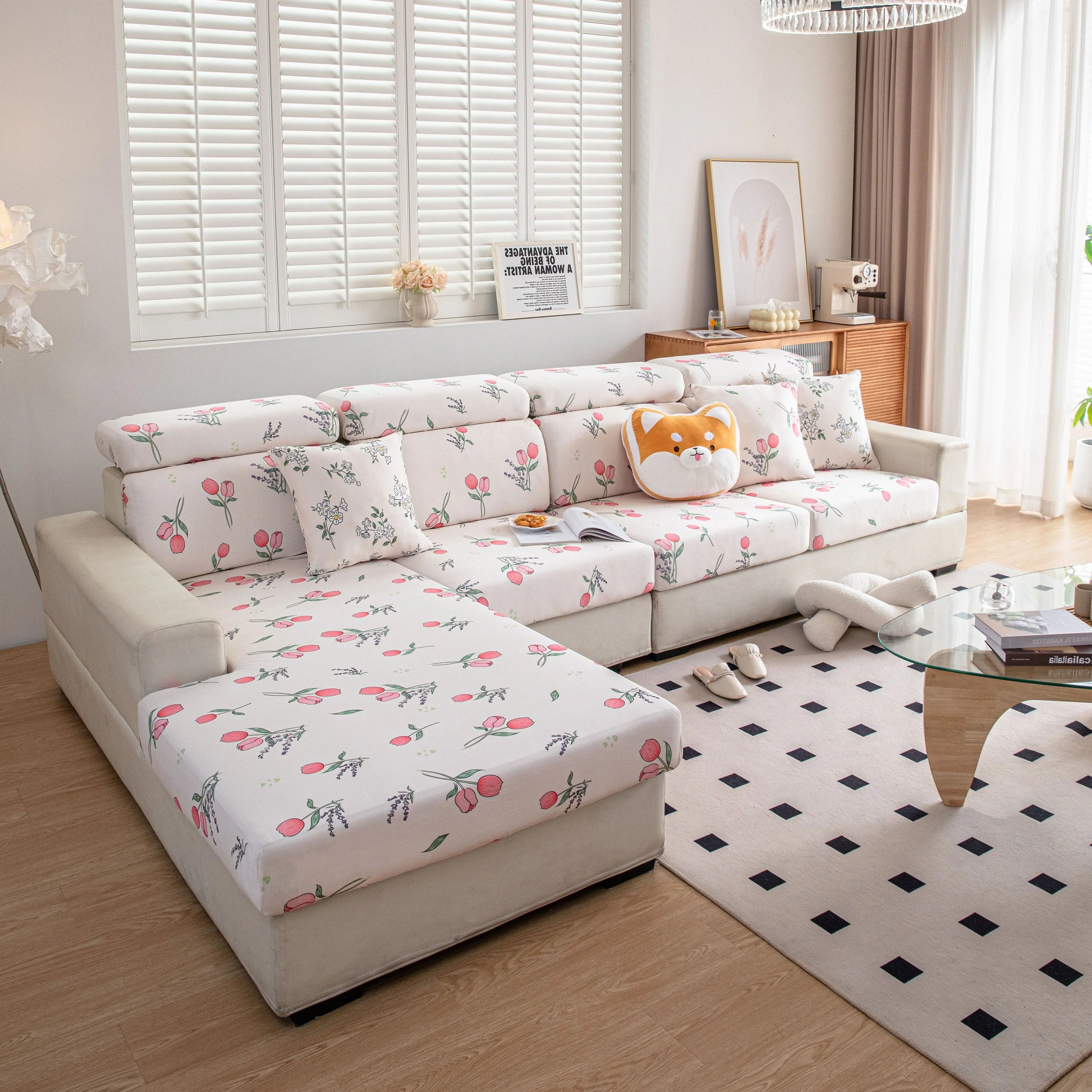 Cartoon Printing Elastic Seat Cushion Cover 1/2/3/4 Seater Sofa Cover Back Cushion Cover For Living Room - Image 19