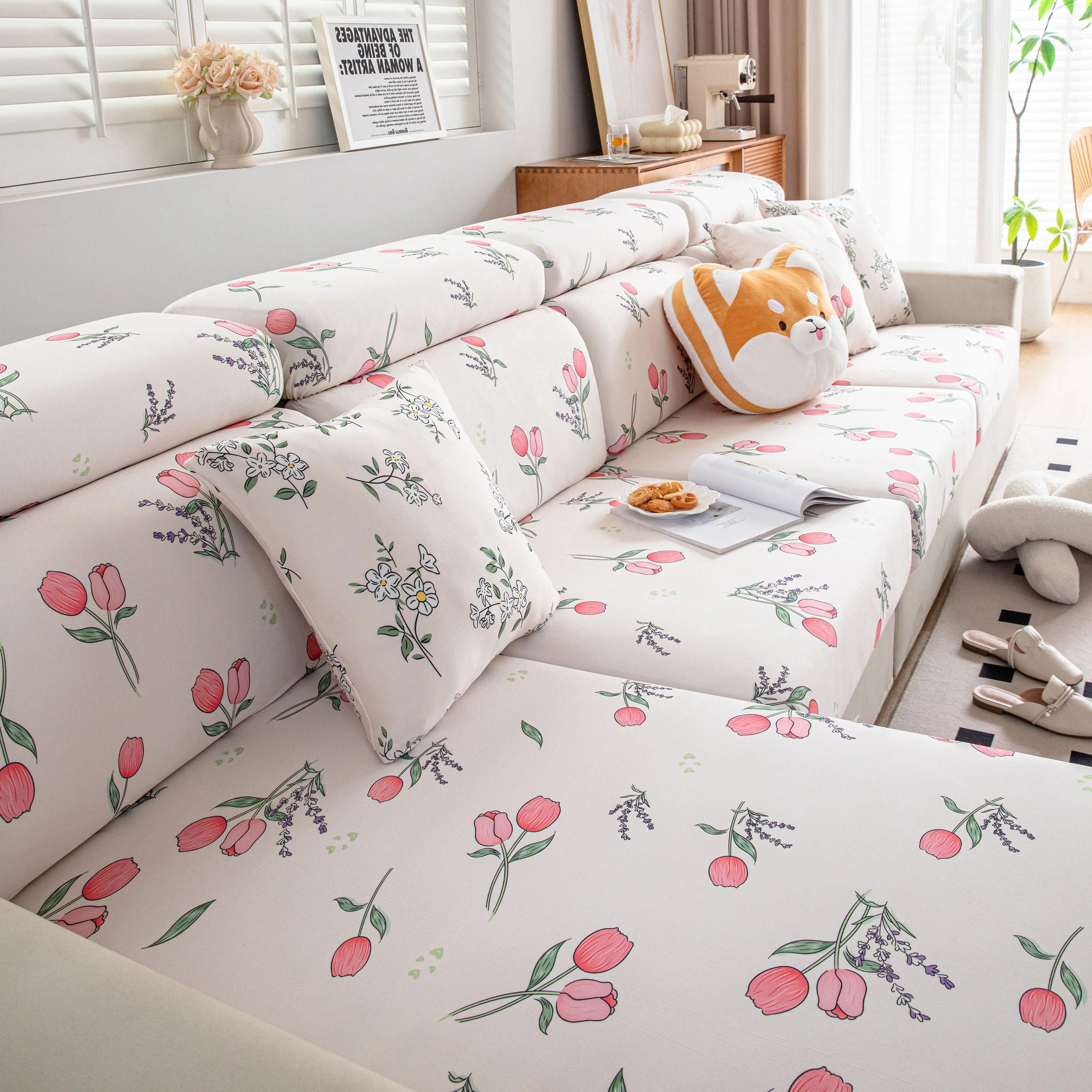 Cartoon Printing Elastic Seat Cushion Cover 1/2/3/4 Seater Sofa Cover Back Cushion Cover For Living Room - Image 22