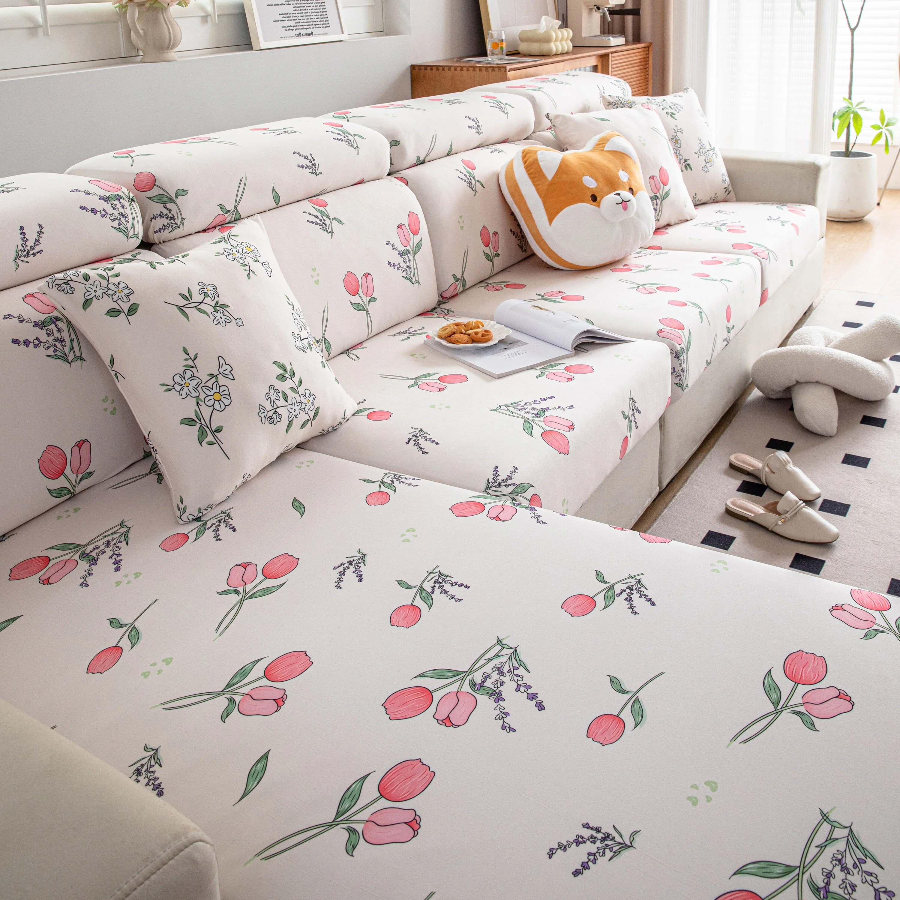 Cartoon Printing Elastic Seat Cushion Cover 1/2/3/4 Seater Sofa Cover Back Cushion Cover For Living Room - Image 23
