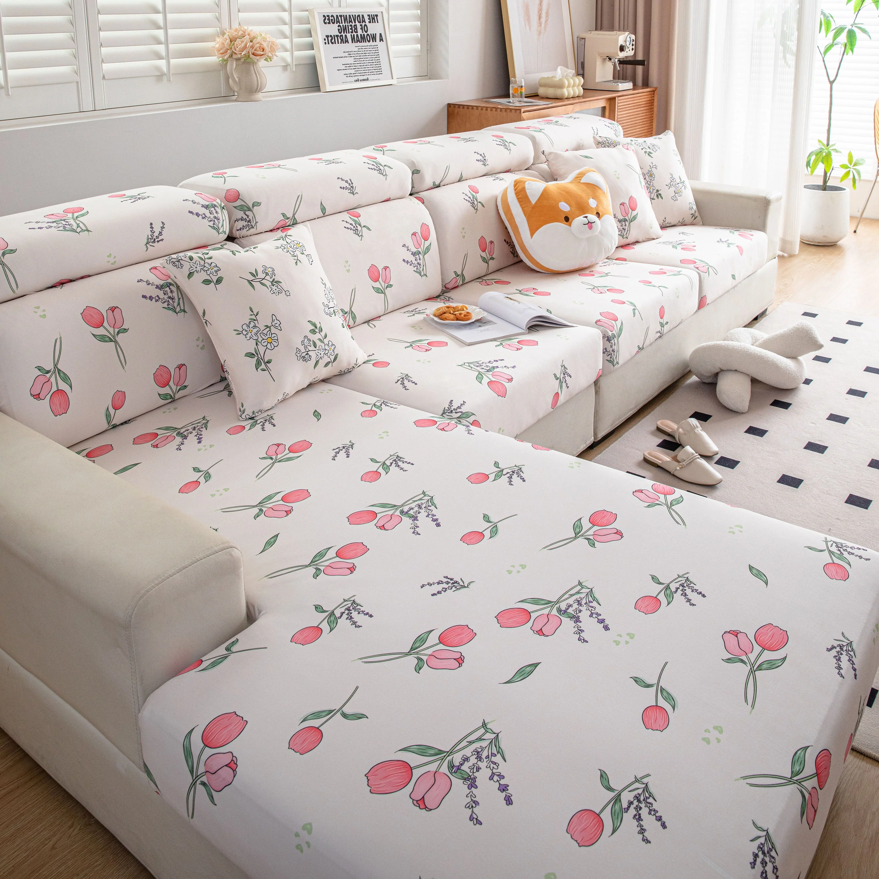 Cartoon Printing Elastic Seat Cushion Cover 1/2/3/4 Seater Sofa Cover Back Cushion Cover For Living Room - Image 25