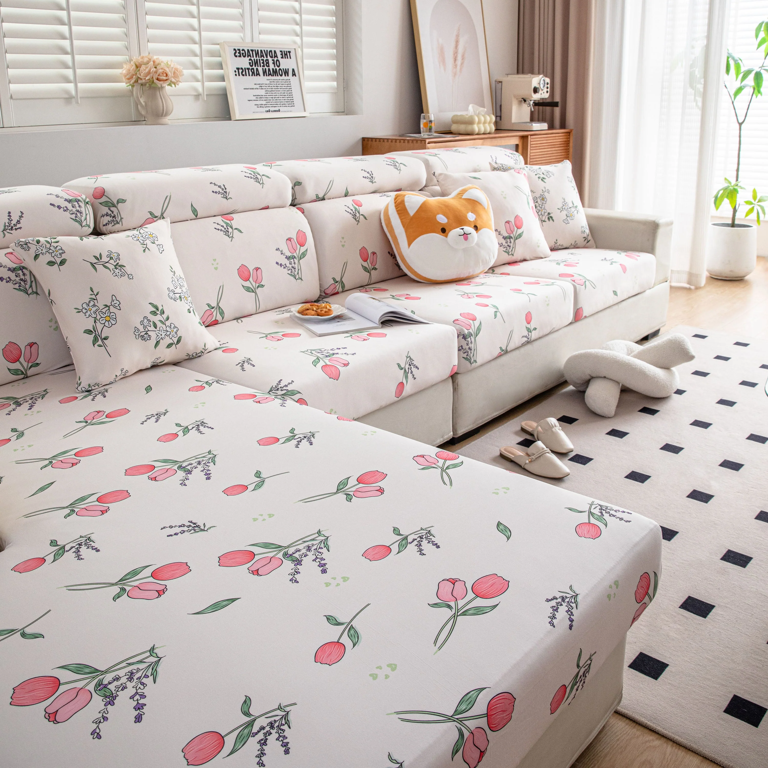Cartoon Printing Elastic Seat Cushion Cover 1/2/3/4 Seater Sofa Cover Back Cushion Cover For Living Room - Image 26