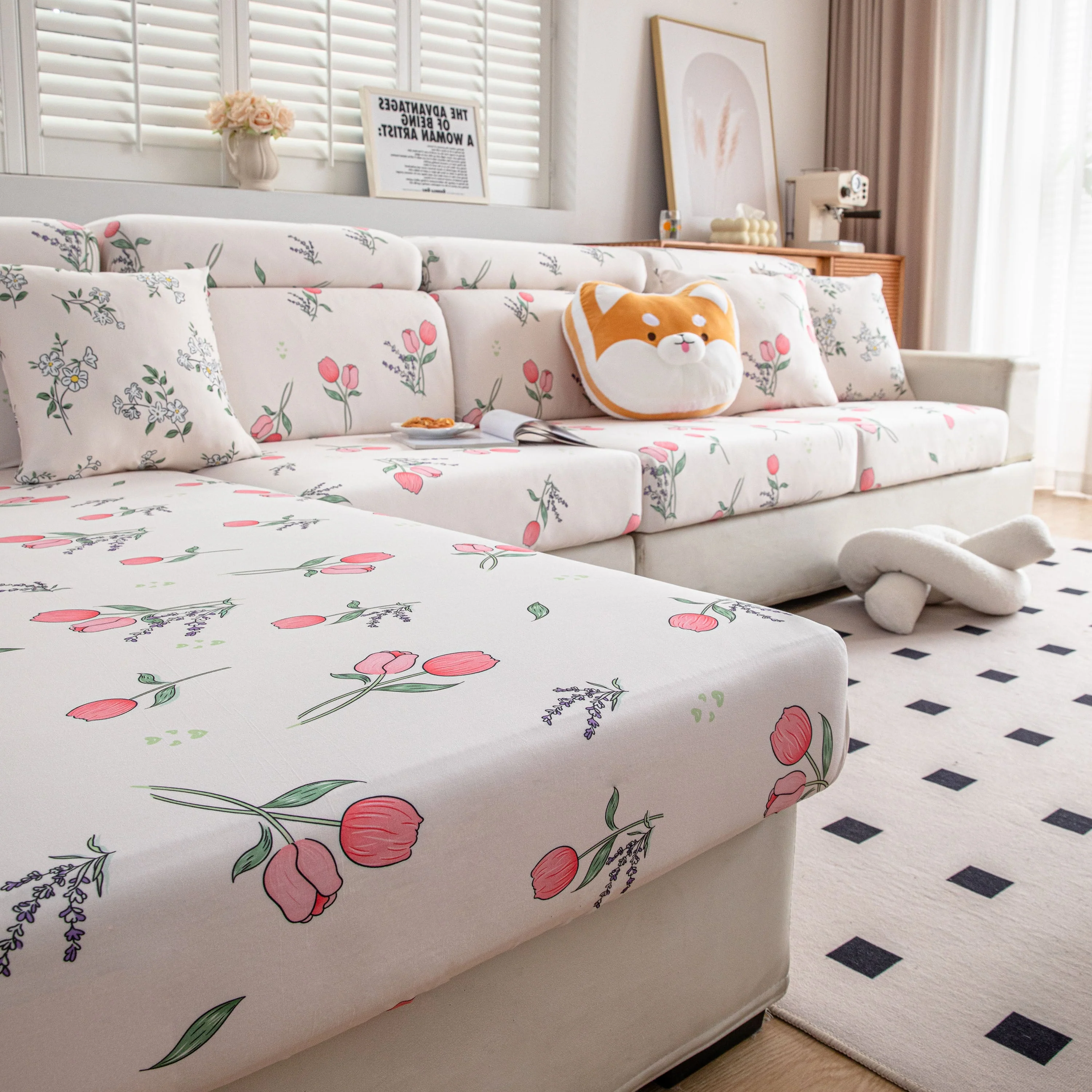 Cartoon Printing Elastic Seat Cushion Cover 1/2/3/4 Seater Sofa Cover Back Cushion Cover For Living Room - Image 27