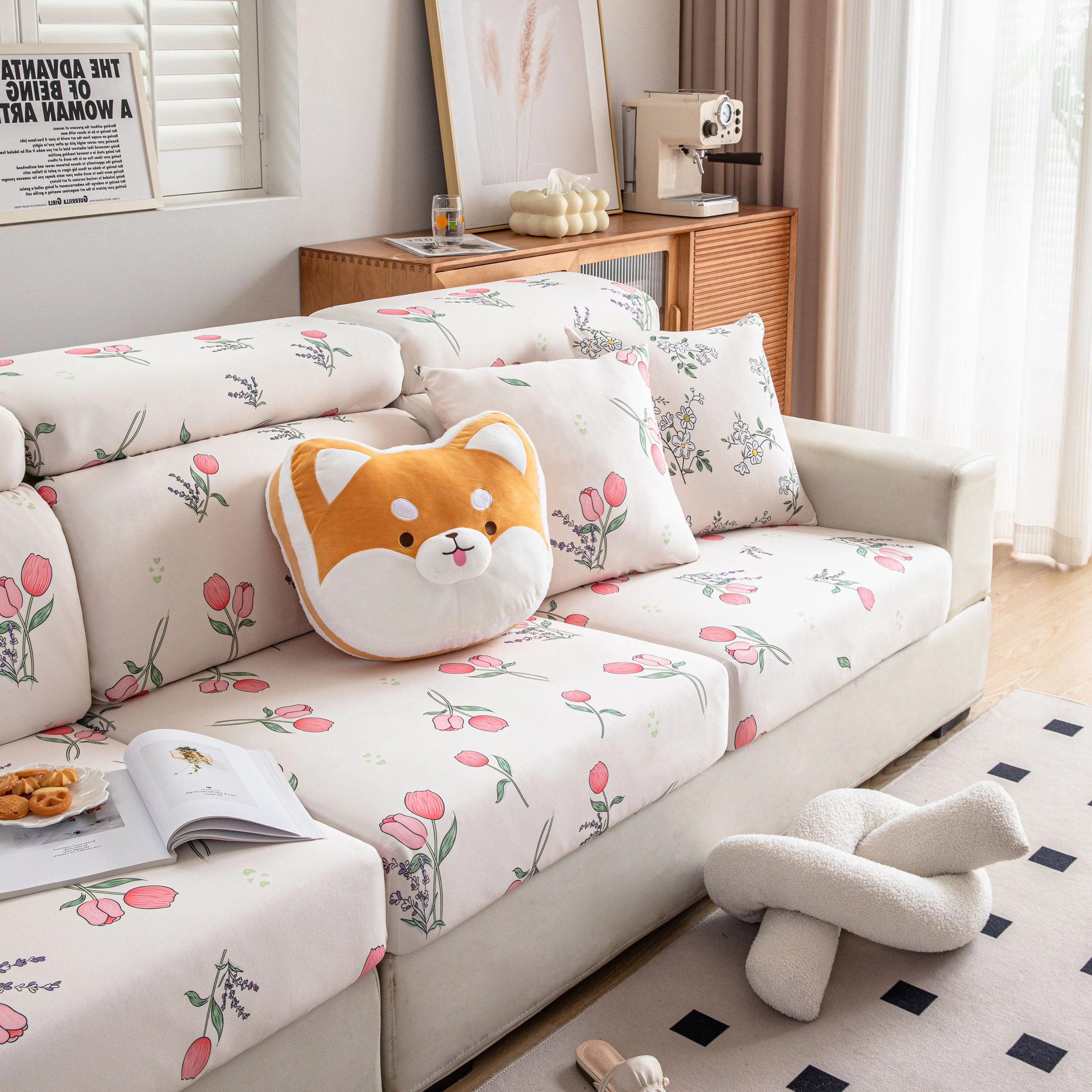 Cartoon Printing Elastic Seat Cushion Cover 1/2/3/4 Seater Sofa Cover Back Cushion Cover For Living Room - Image 28