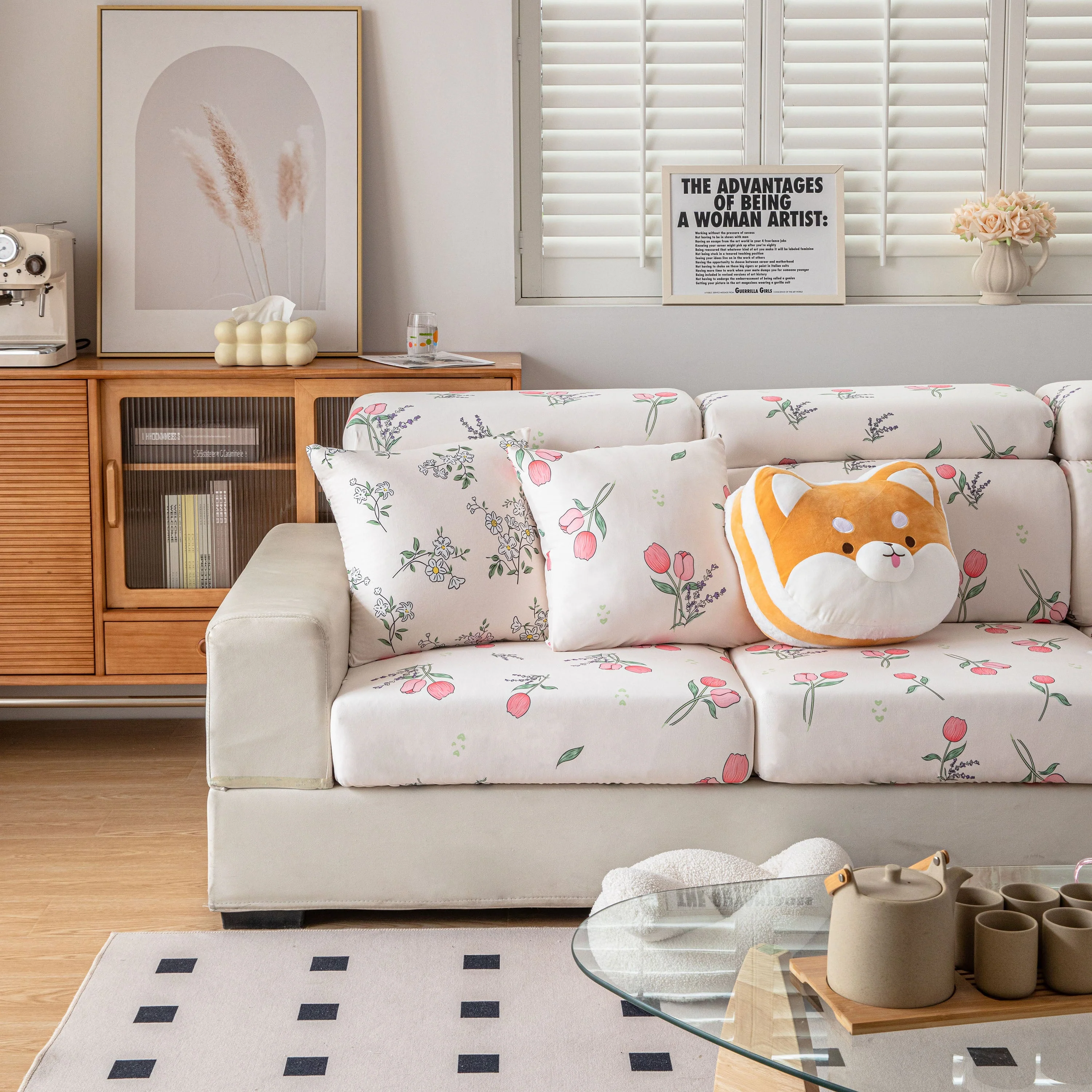 Cartoon Printing Elastic Seat Cushion Cover 1/2/3/4 Seater Sofa Cover Back Cushion Cover For Living Room - Image 29