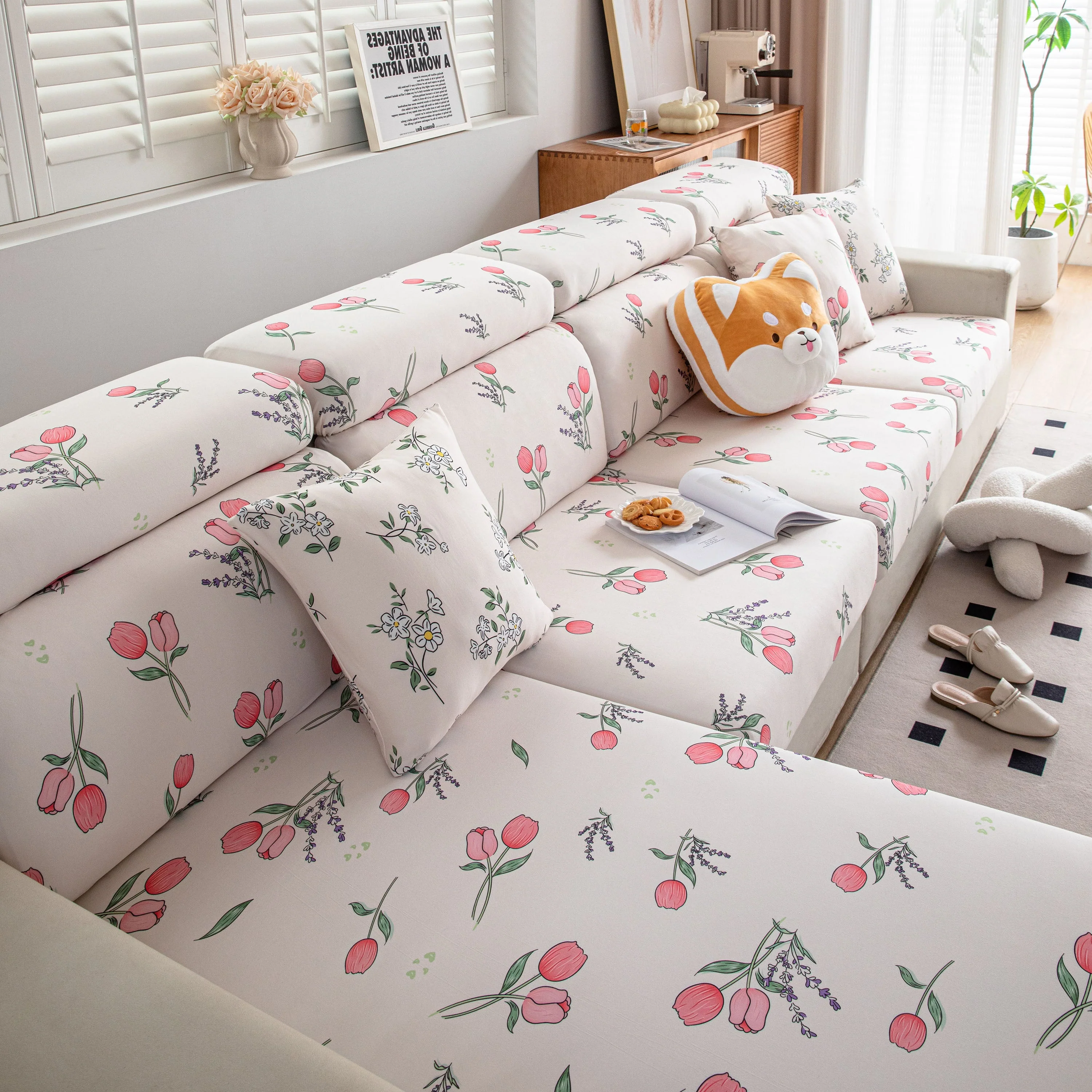 Cartoon Printing Elastic Seat Cushion Cover 1/2/3/4 Seater Sofa Cover Back Cushion Cover For Living Room - Image 30