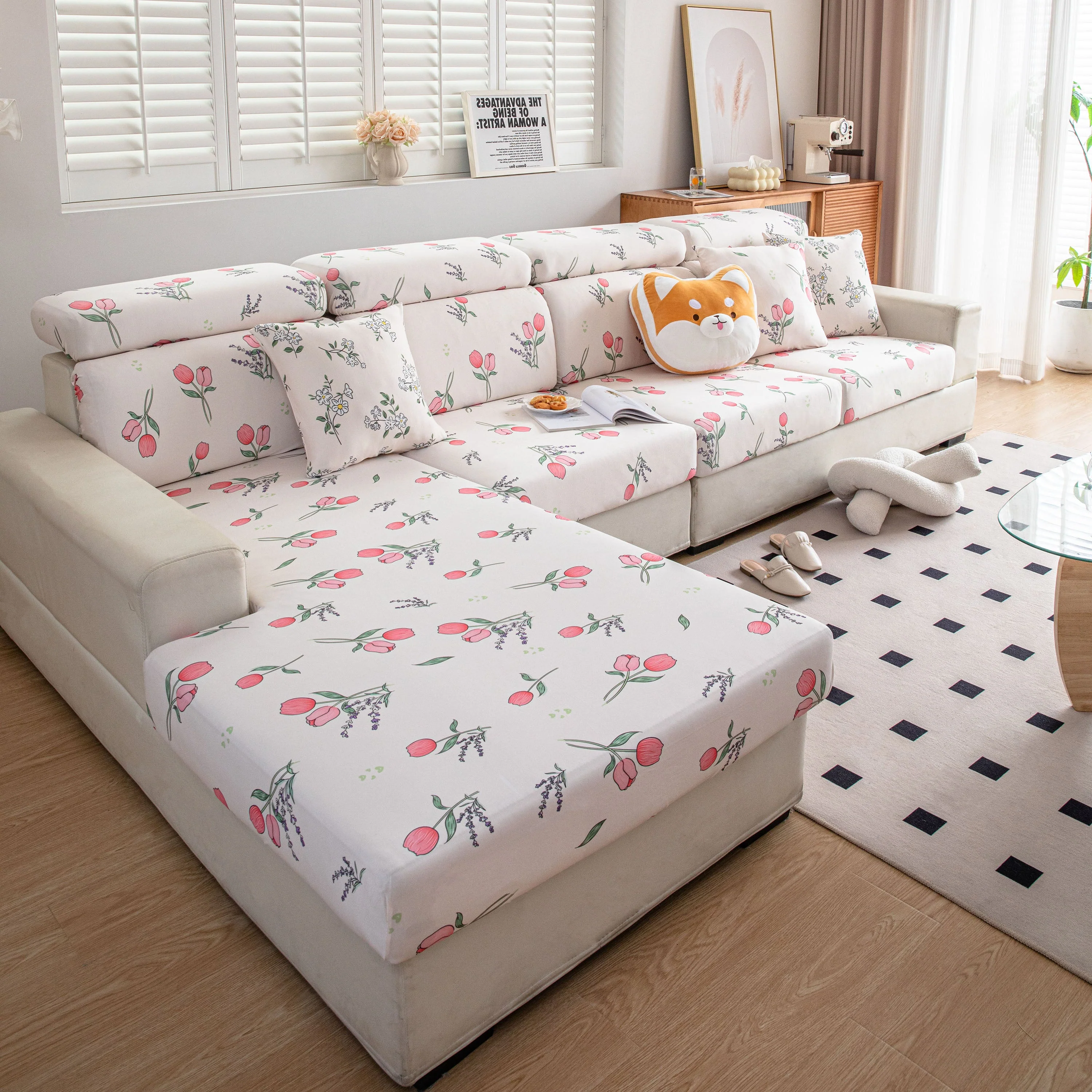 Cartoon Printing Elastic Seat Cushion Cover 1/2/3/4 Seater Sofa Cover Back Cushion Cover For Living Room - Image 35