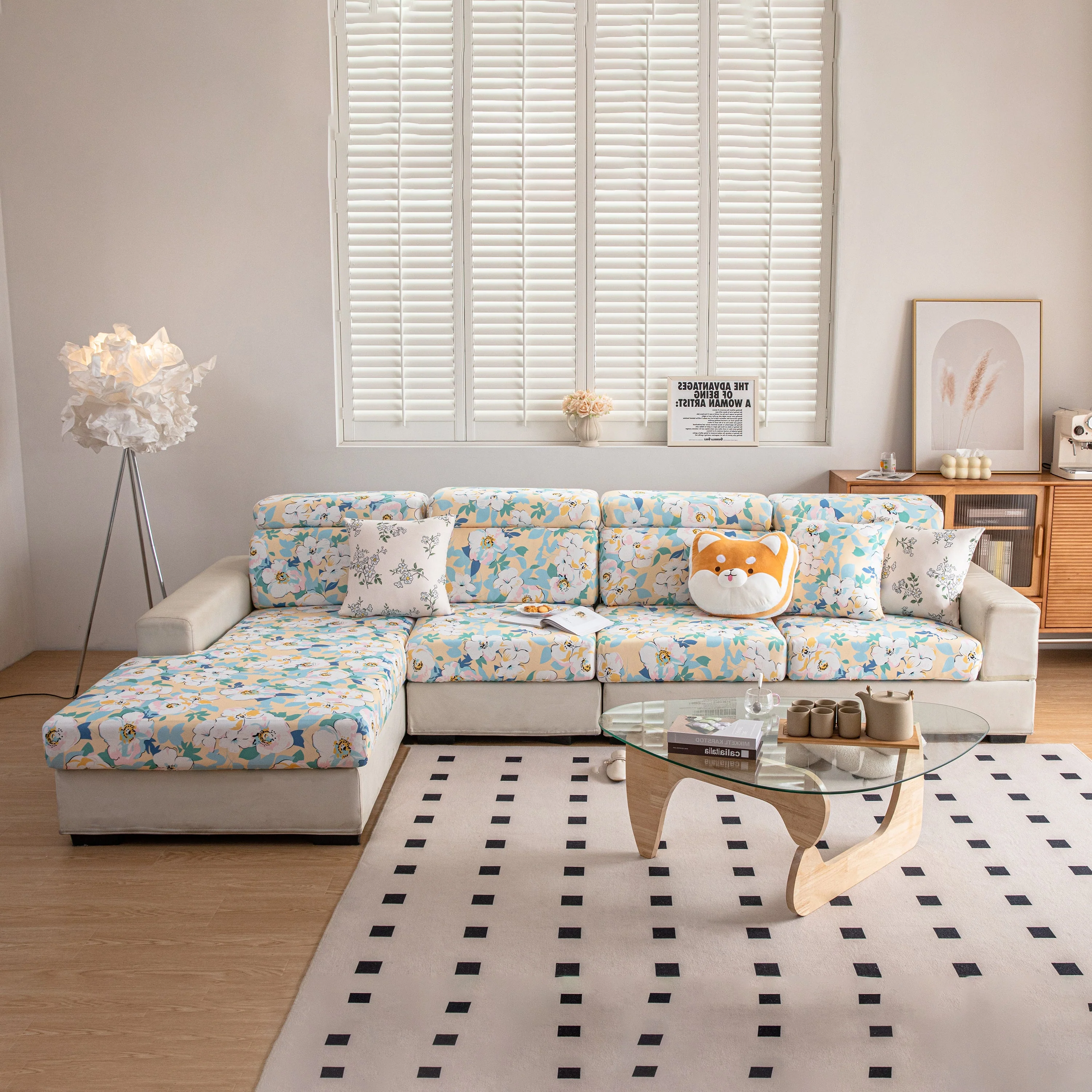 Cartoon Printing Elastic Seat Cushion Cover 1/2/3/4 Seater Sofa Cover Back Cushion Cover For Living Room - Image 37