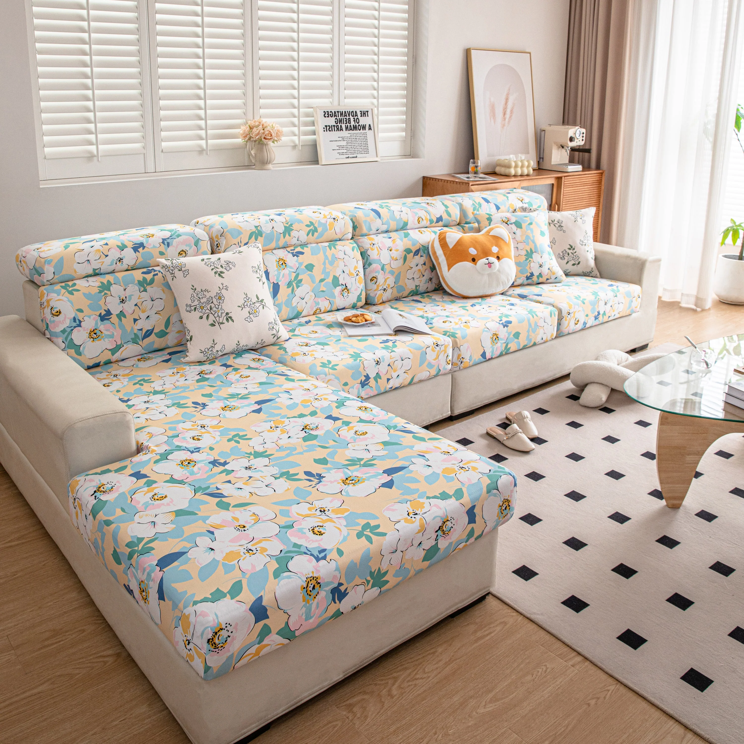 Cartoon Printing Elastic Seat Cushion Cover 1/2/3/4 Seater Sofa Cover Back Cushion Cover For Living Room - Image 40