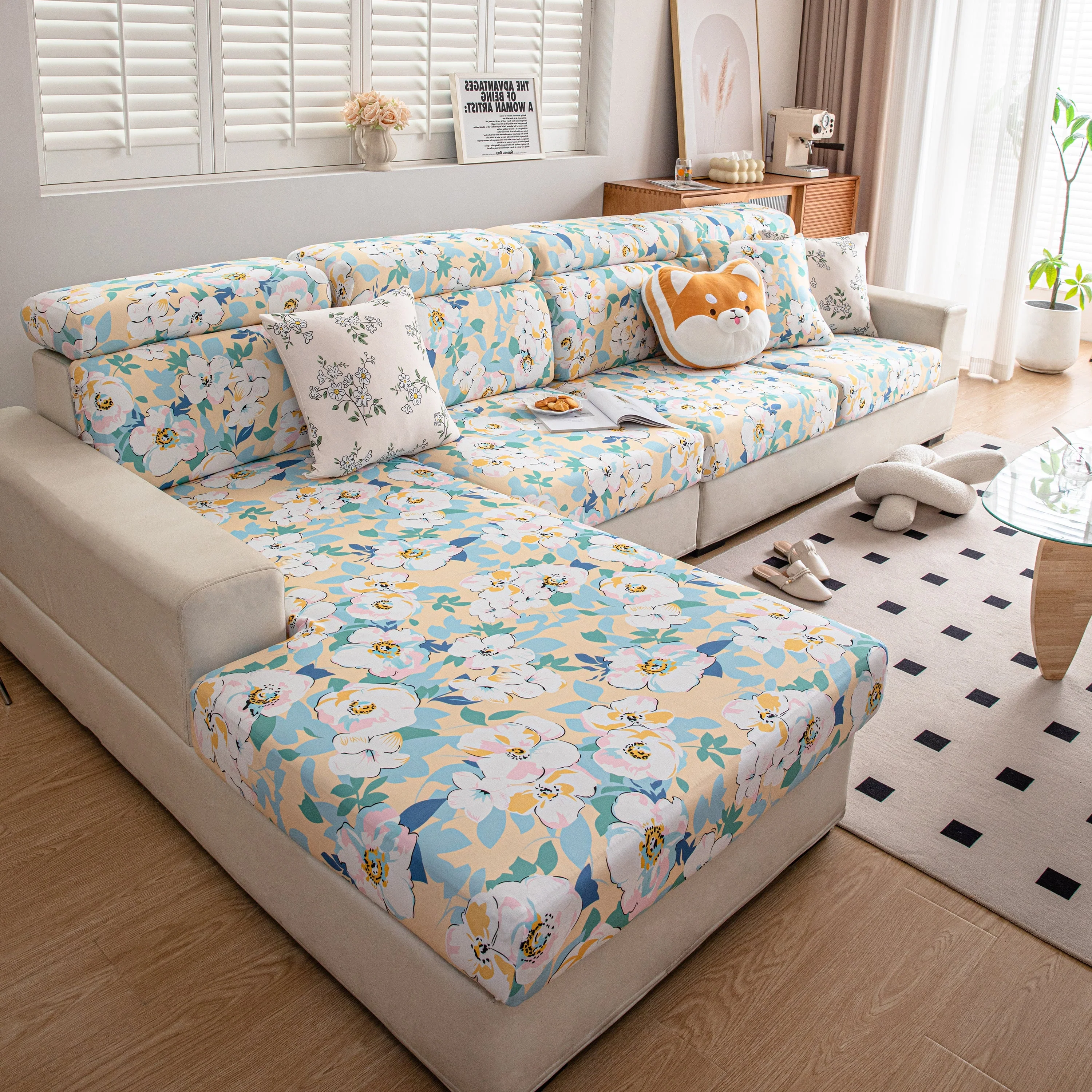 Cartoon Printing Elastic Seat Cushion Cover 1/2/3/4 Seater Sofa Cover Back Cushion Cover For Living Room - Image 41
