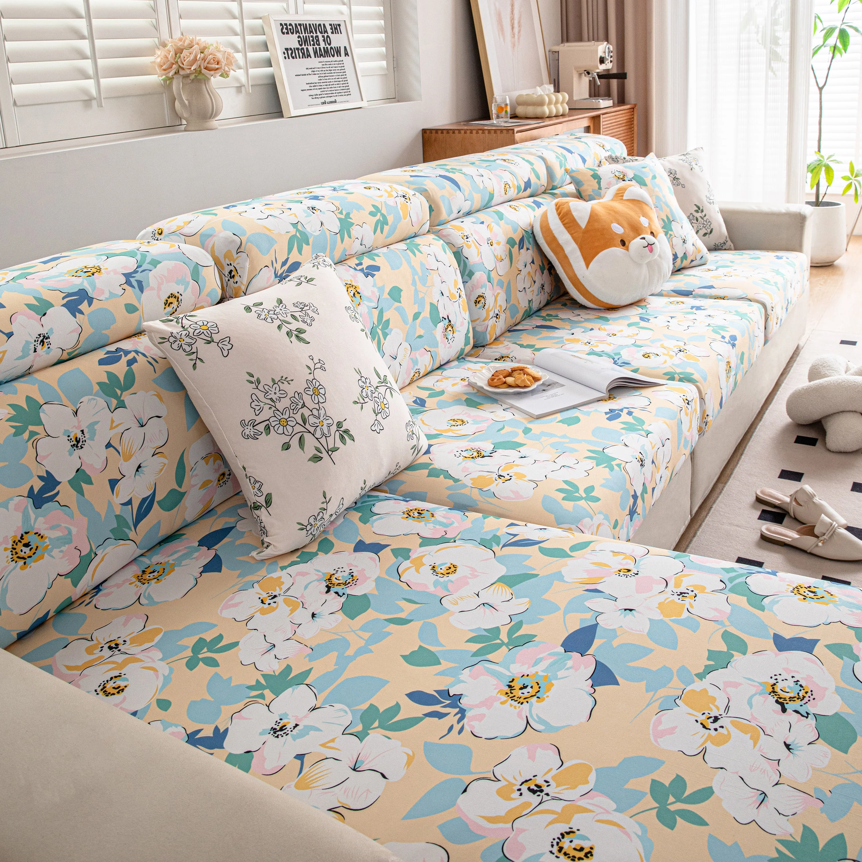 Cartoon Printing Elastic Seat Cushion Cover 1/2/3/4 Seater Sofa Cover Back Cushion Cover For Living Room - Image 42