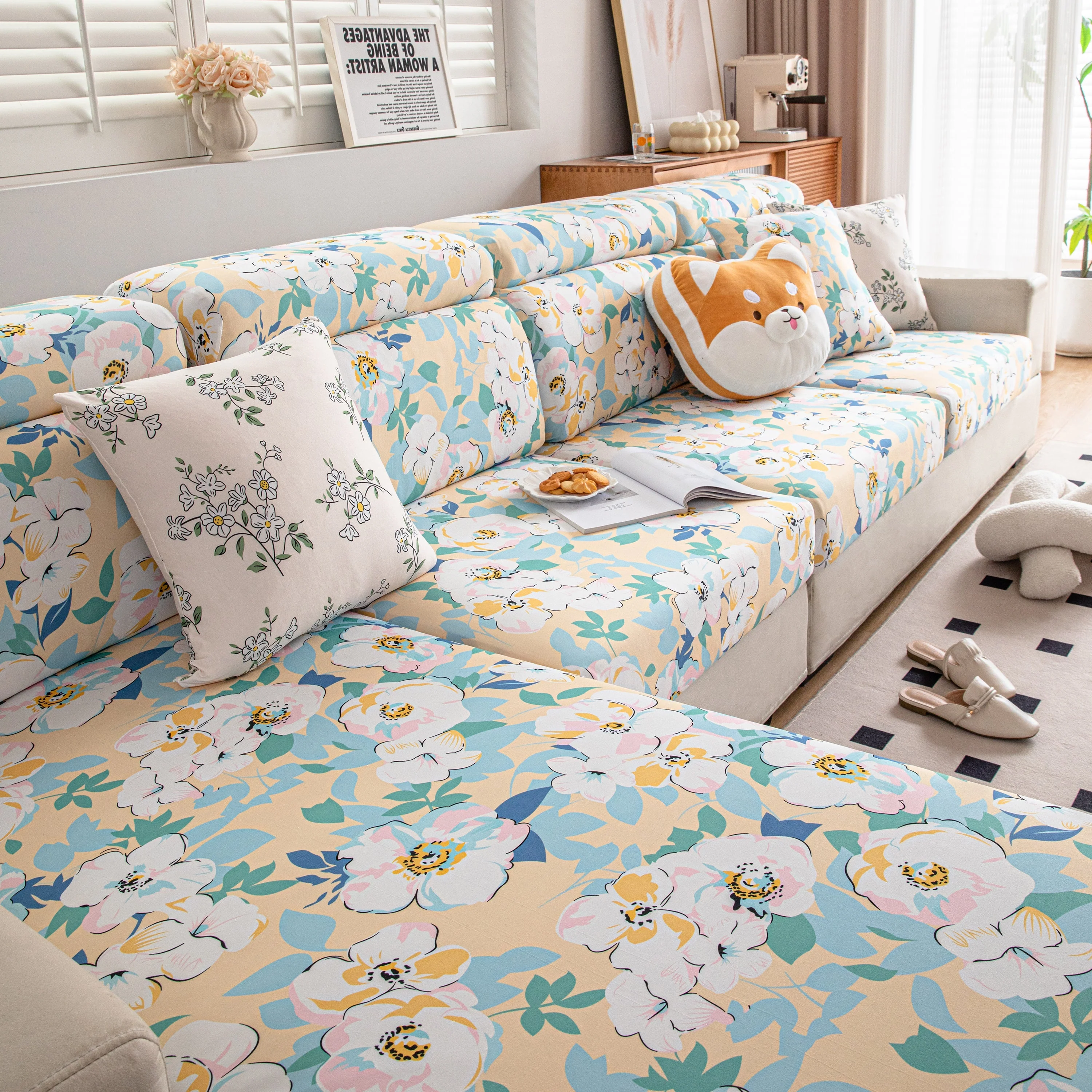 Cartoon Printing Elastic Seat Cushion Cover 1/2/3/4 Seater Sofa Cover Back Cushion Cover For Living Room - Image 43
