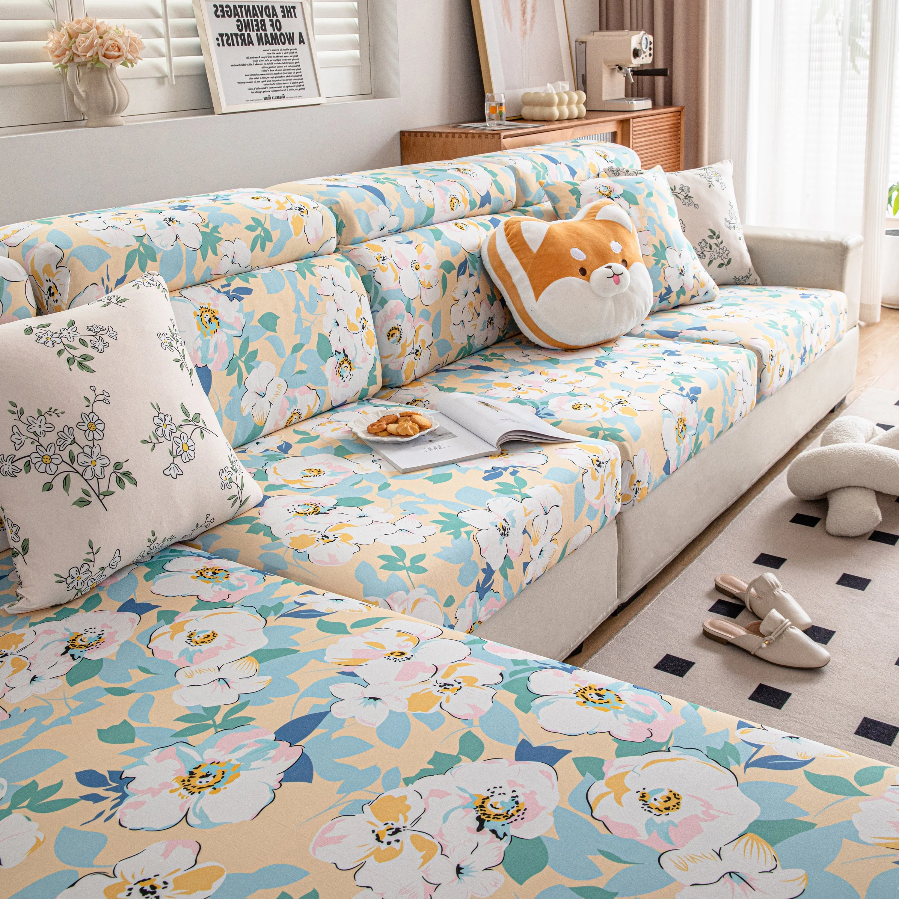 Cartoon Printing Elastic Seat Cushion Cover 1/2/3/4 Seater Sofa Cover Back Cushion Cover For Living Room - Image 44