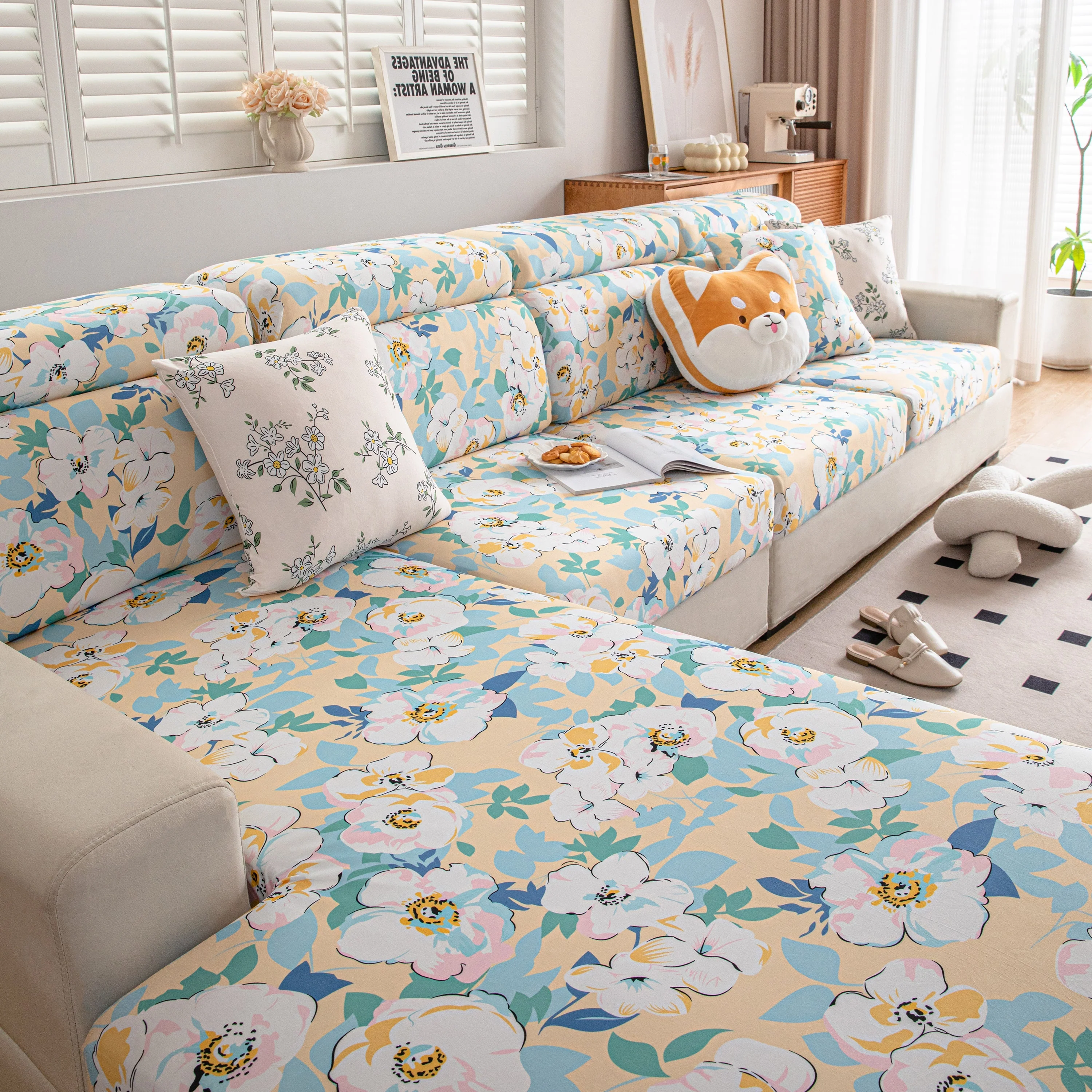 Cartoon Printing Elastic Seat Cushion Cover 1/2/3/4 Seater Sofa Cover Back Cushion Cover For Living Room - Image 45
