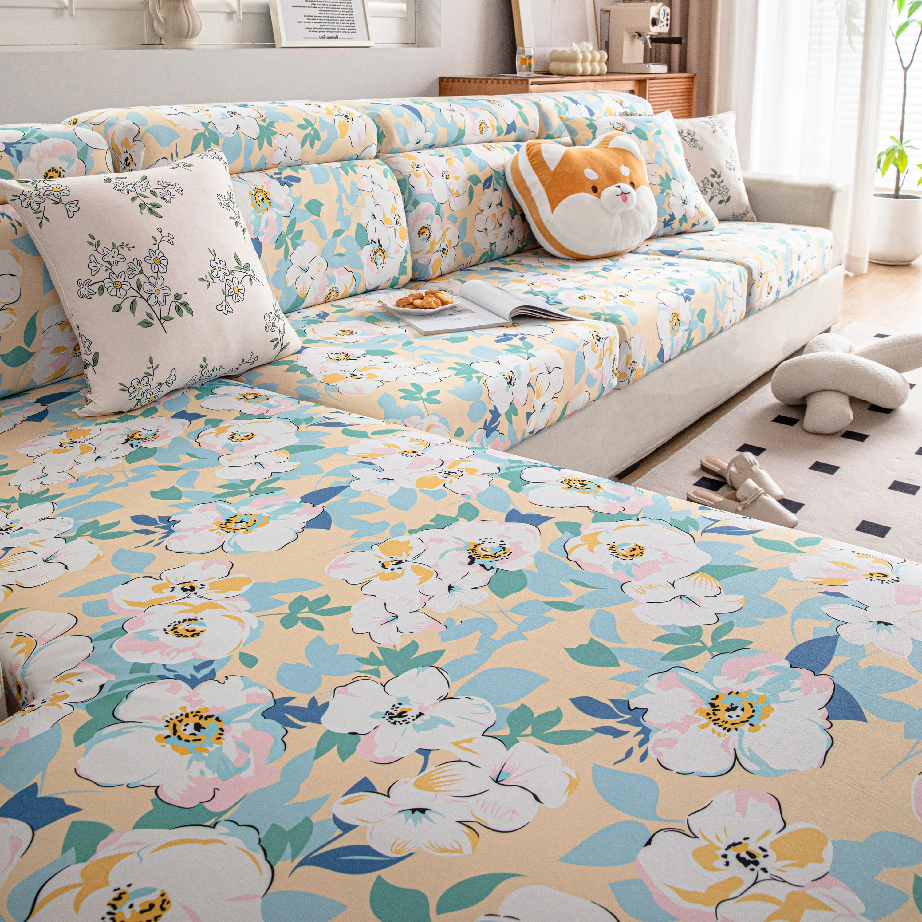 Cartoon Printing Elastic Seat Cushion Cover 1/2/3/4 Seater Sofa Cover Back Cushion Cover For Living Room - Image 46