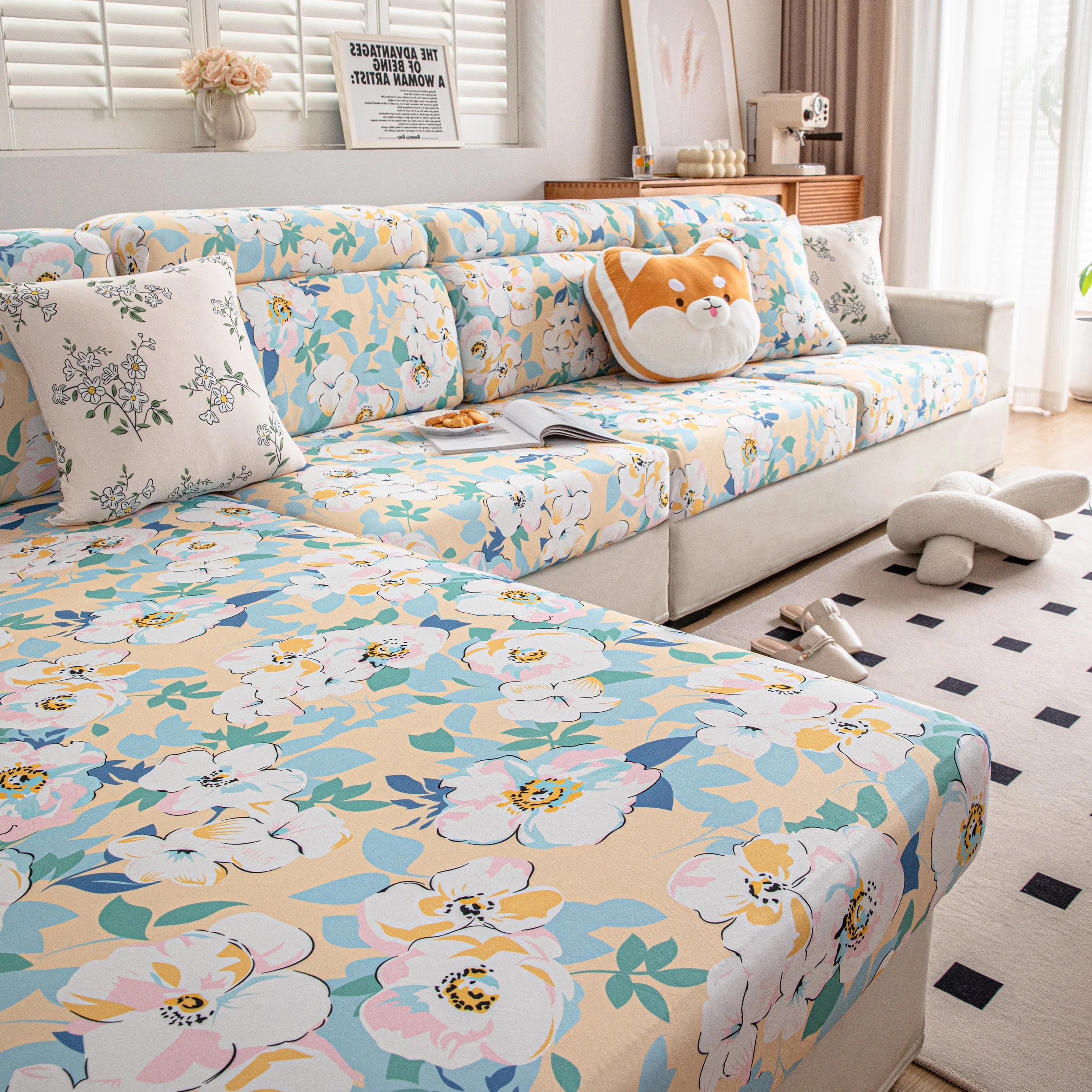 Cartoon Printing Elastic Seat Cushion Cover 1/2/3/4 Seater Sofa Cover Back Cushion Cover For Living Room - Image 47