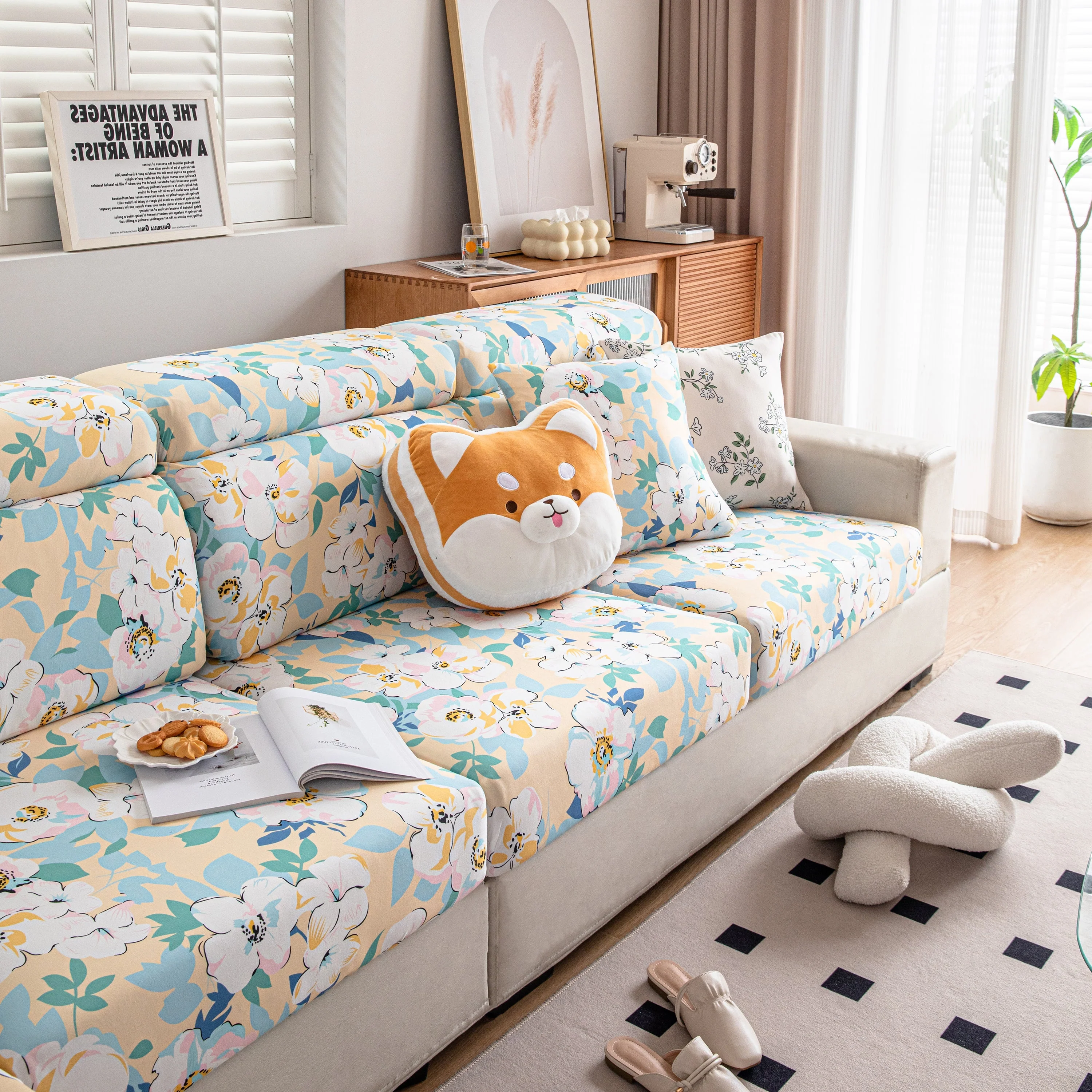 Cartoon Printing Elastic Seat Cushion Cover 1/2/3/4 Seater Sofa Cover Back Cushion Cover For Living Room - Image 48