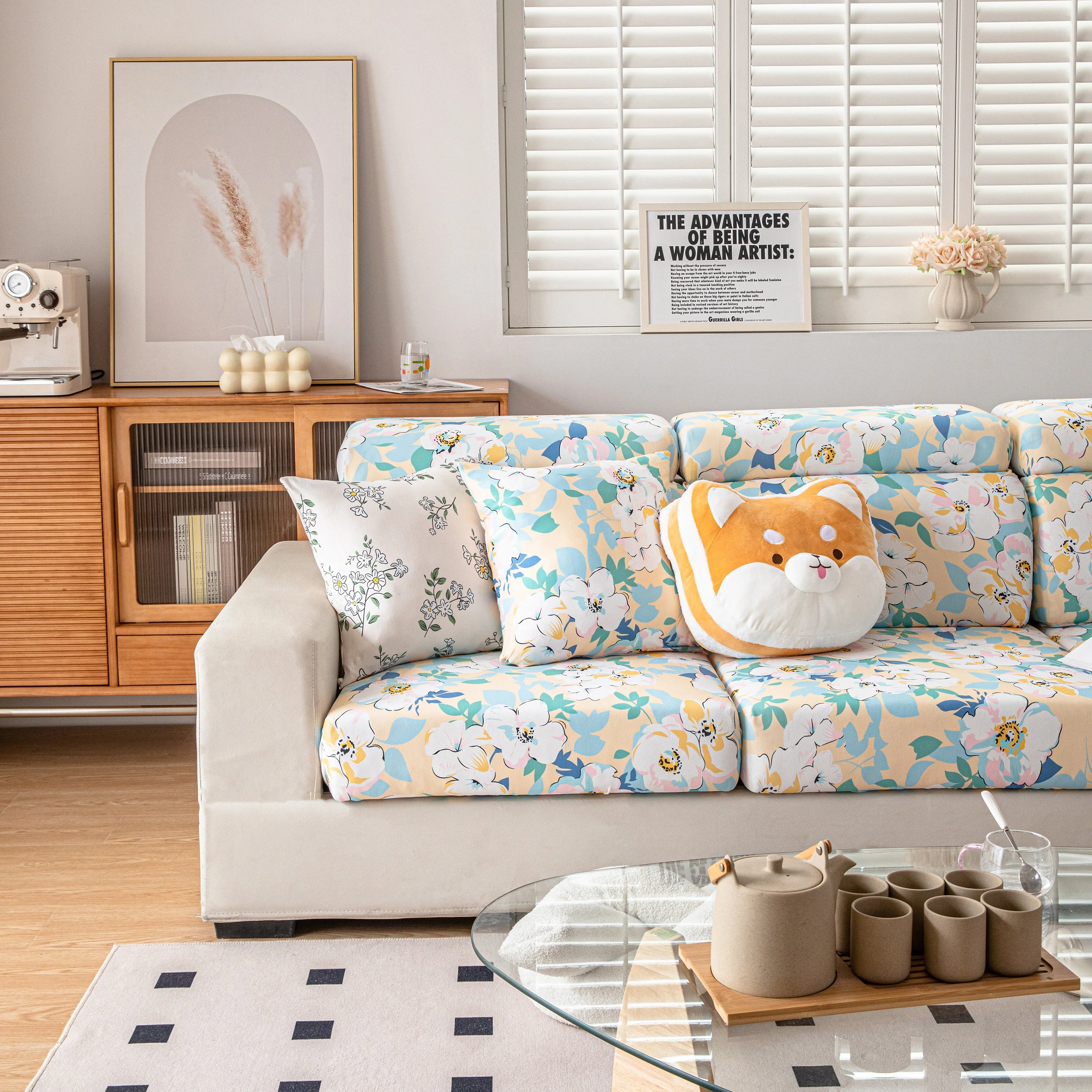 Cartoon Printing Elastic Seat Cushion Cover 1/2/3/4 Seater Sofa Cover Back Cushion Cover For Living Room - Image 49